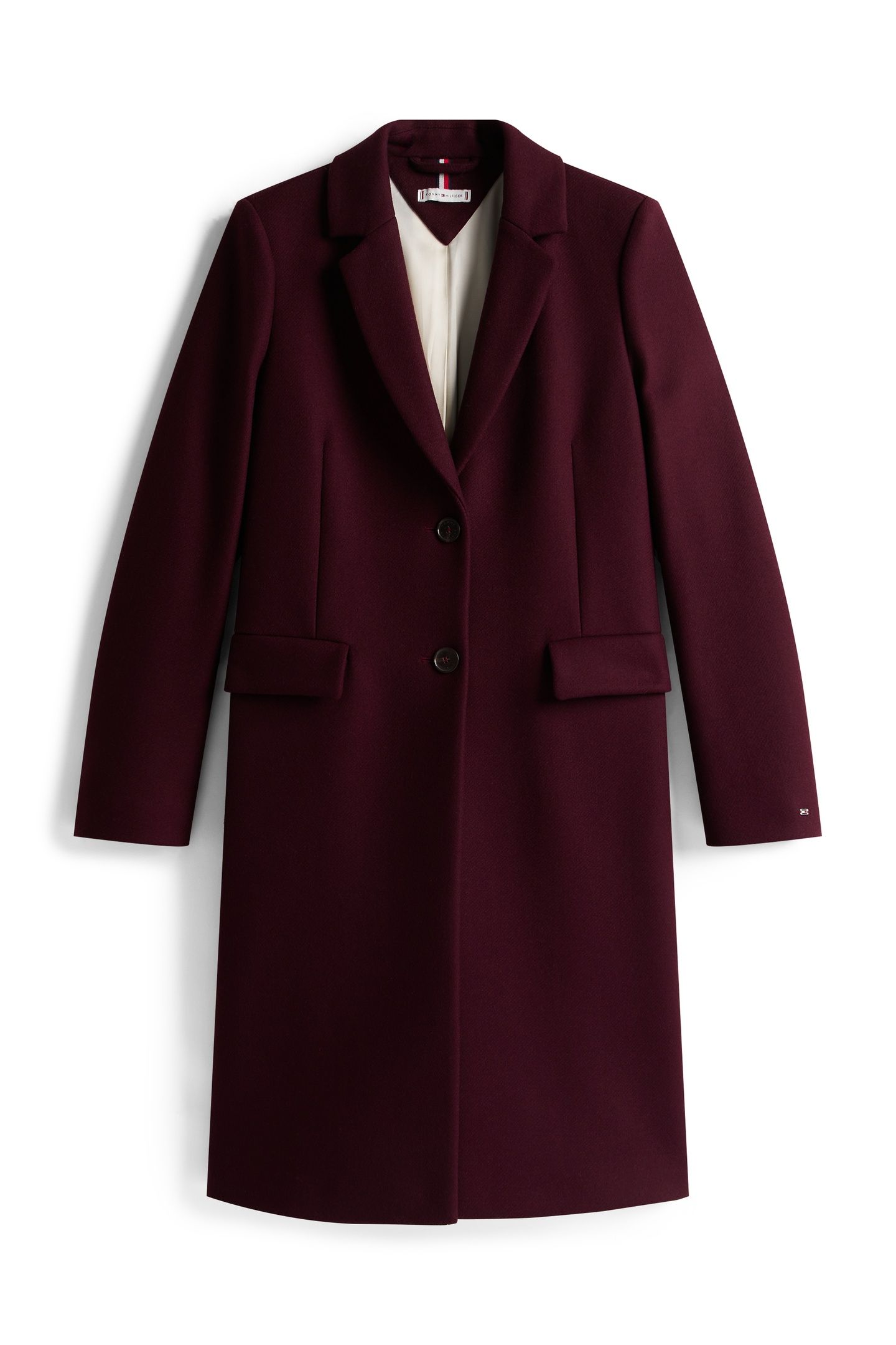 CLASSIC SB WOOL REG COAT DEEP BURGUNDY 3