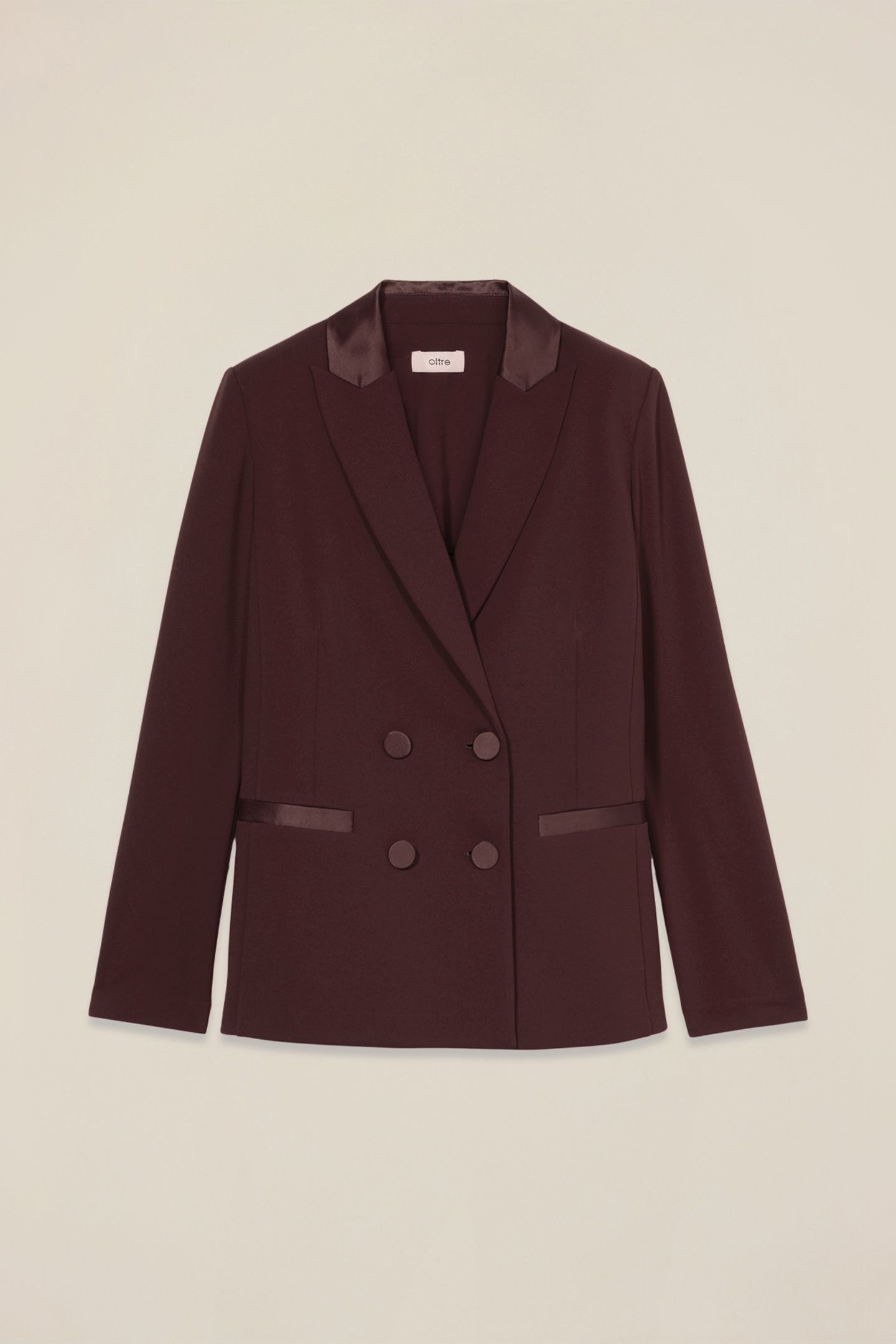 DOUBLE-BREASTED BLAZER WITH COVERED BUTTONS BURGUNDY 4