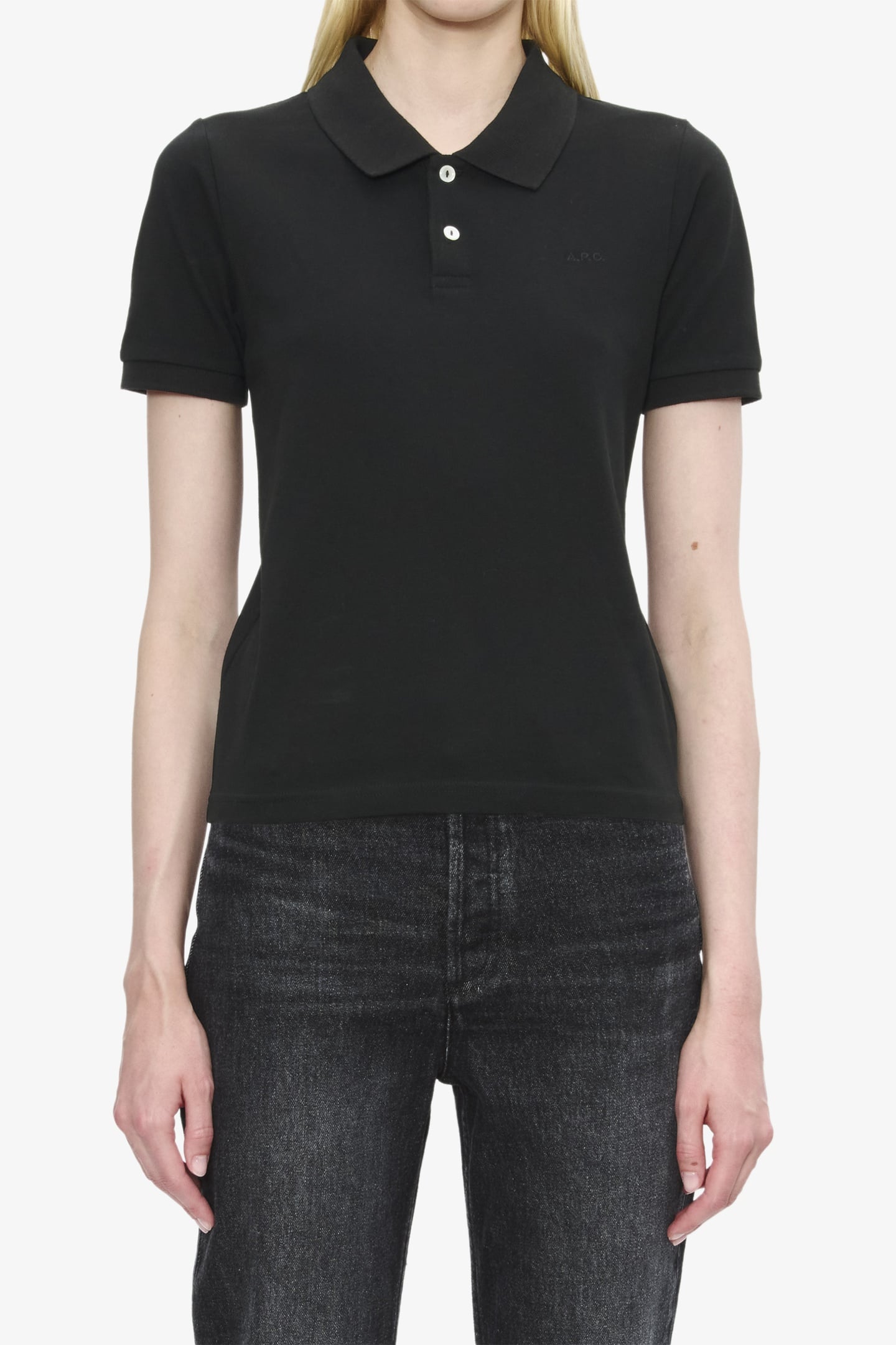 POLO FITTED SHORT SLEEVE BLACK 1