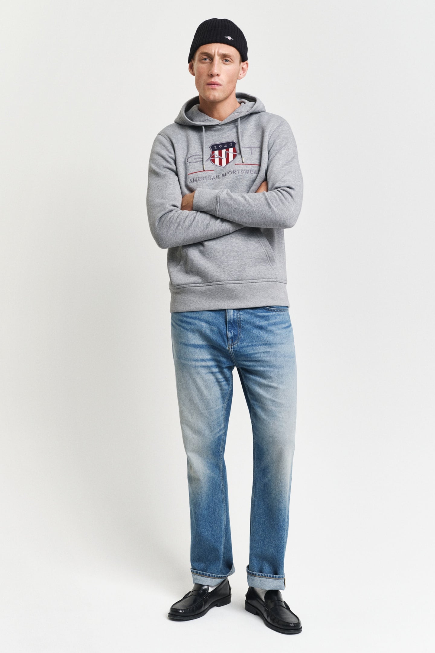 ARCHIVE SHIELD HOODIE GREY MELANGE 4