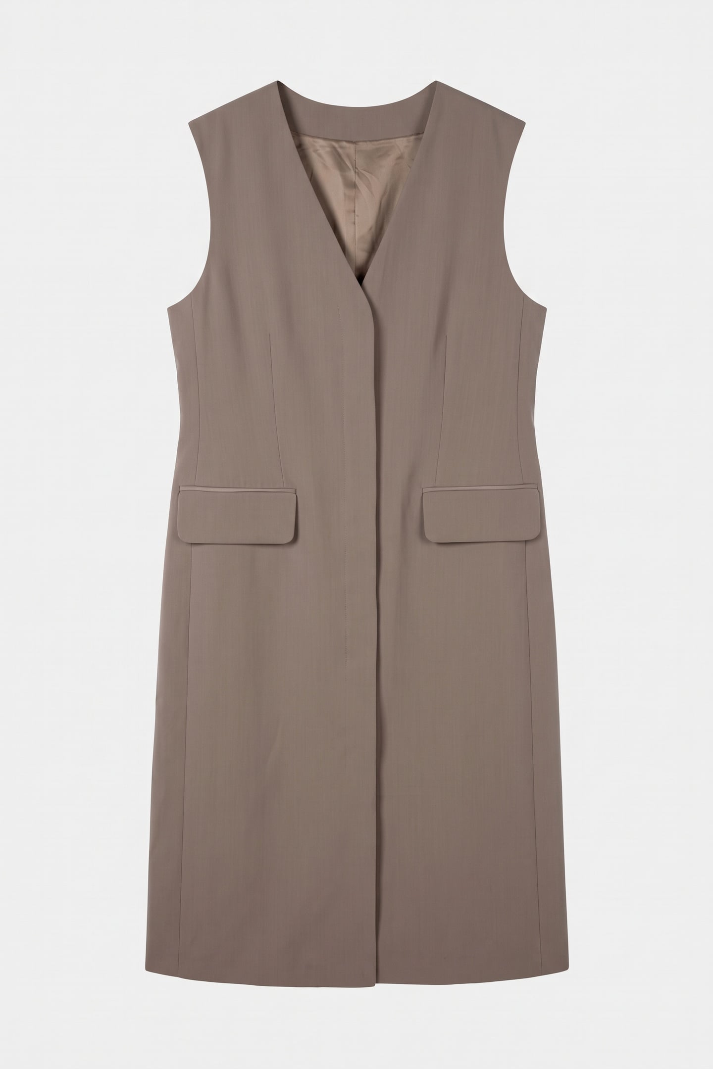 GABBY VEST DRESS BEIGE 3
