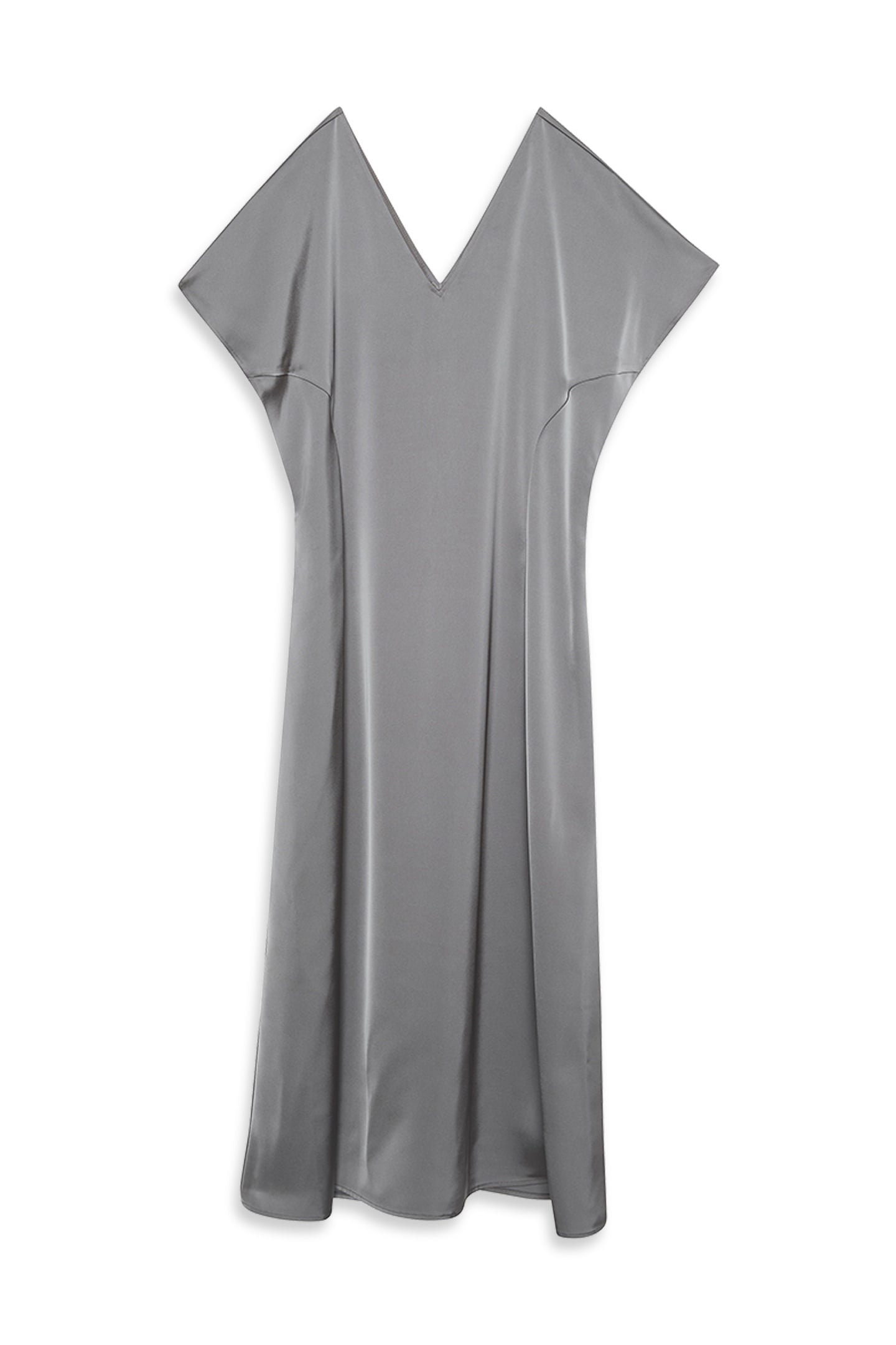 MATTE SHINE SATIN DRESS PEWTER 4
