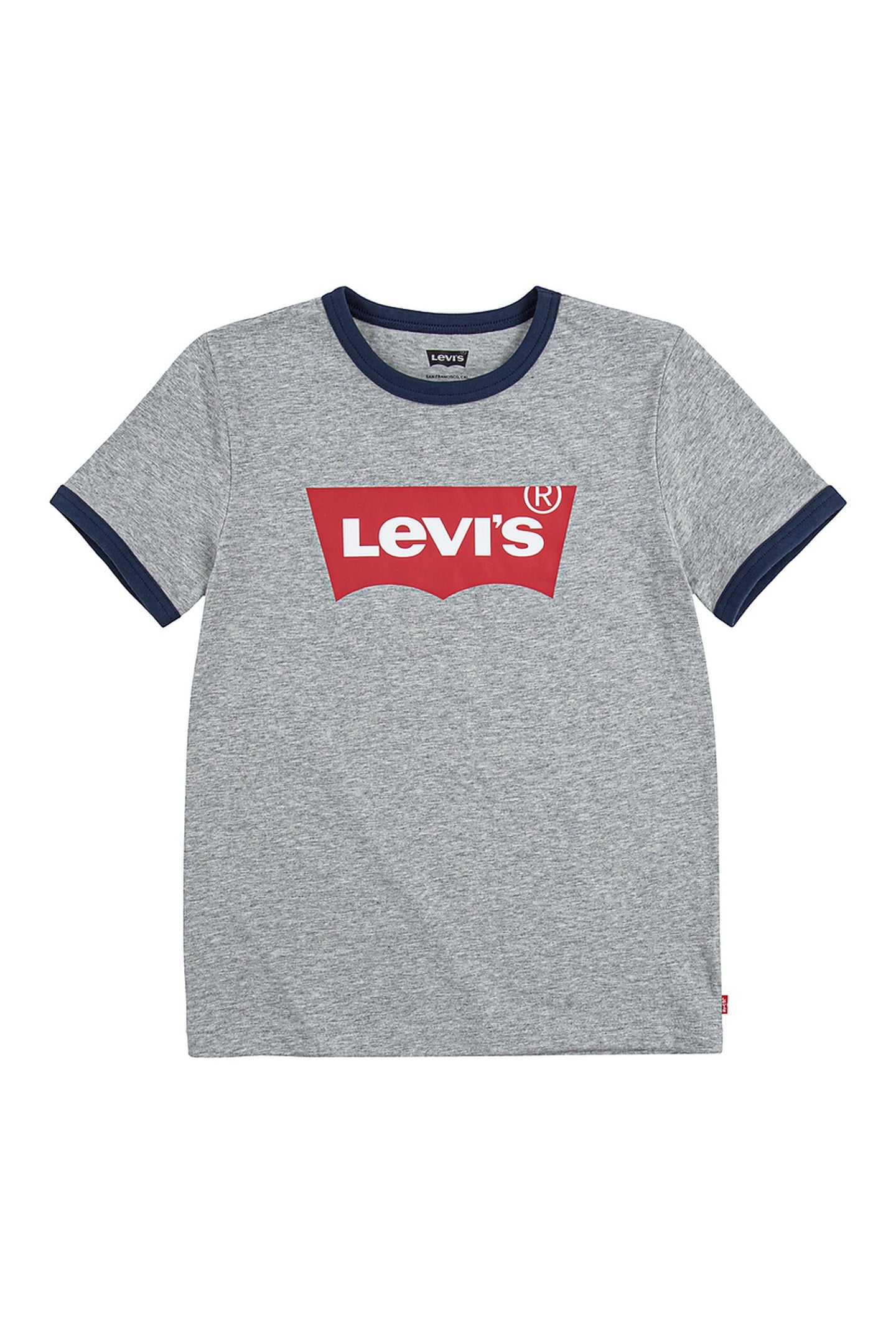 BOYS BATWING RINGER TEE GREY HEATHER 1
