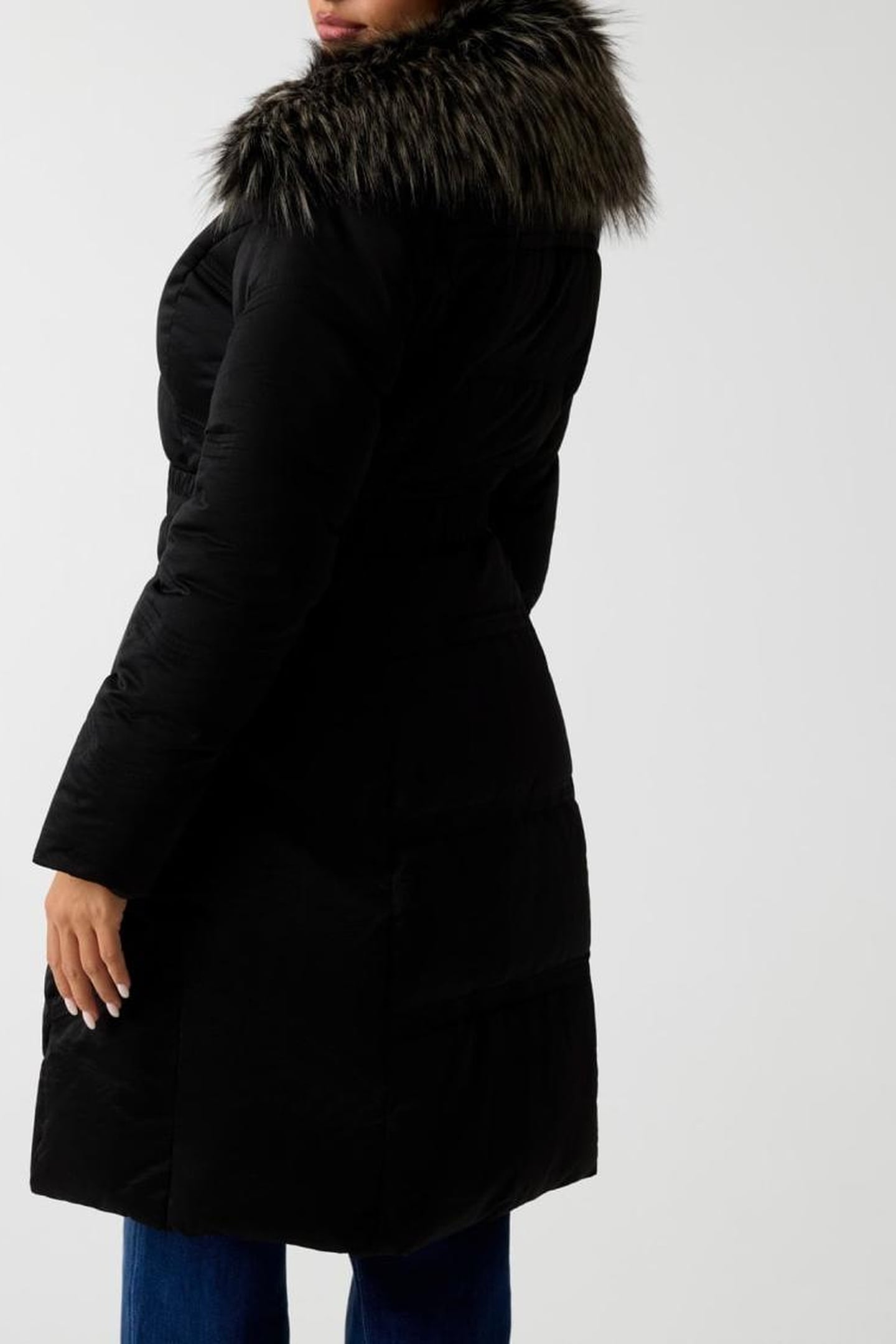 ALIENOR LONG BELTED JET BLACK A996 2