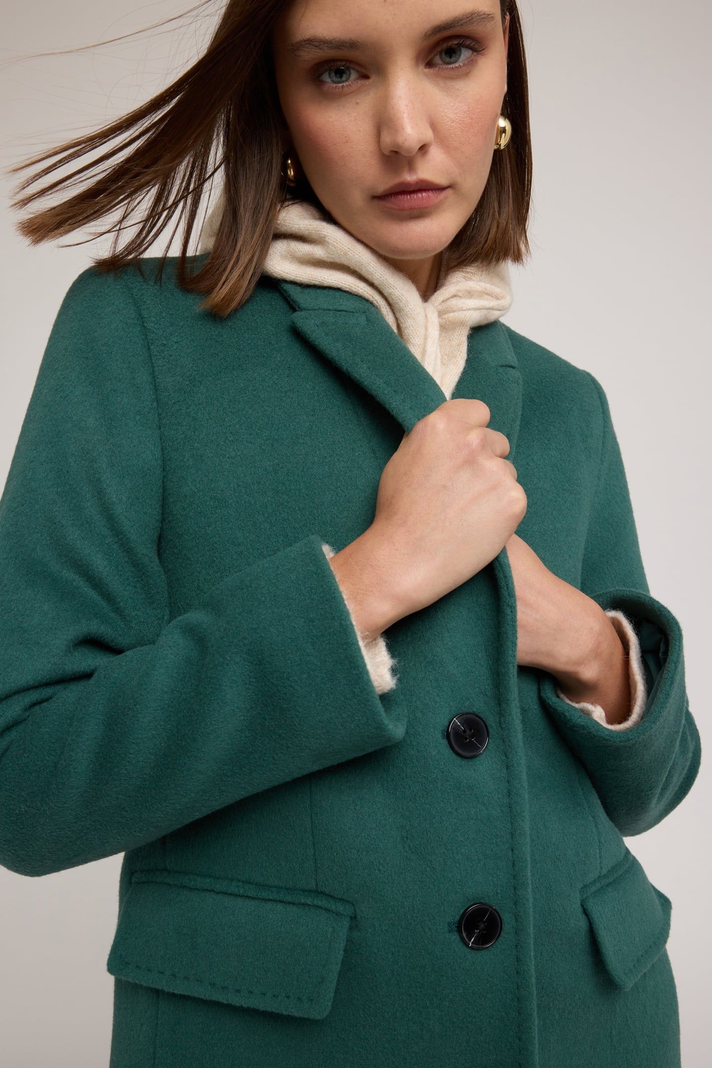 KNITTED WOOL BLEND COAT GREEN 5