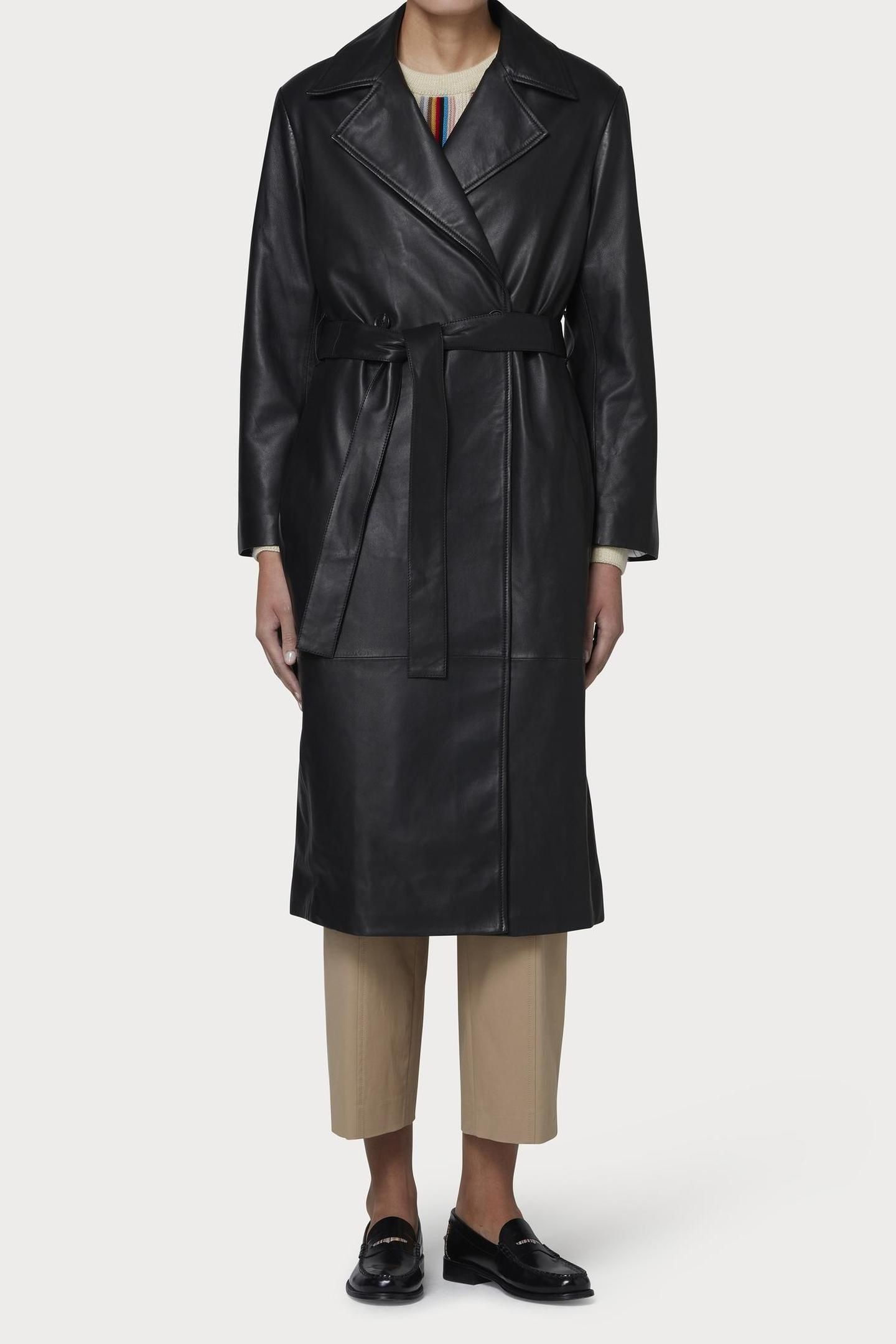 WOMENS COAT LEATHER BLACK 2
