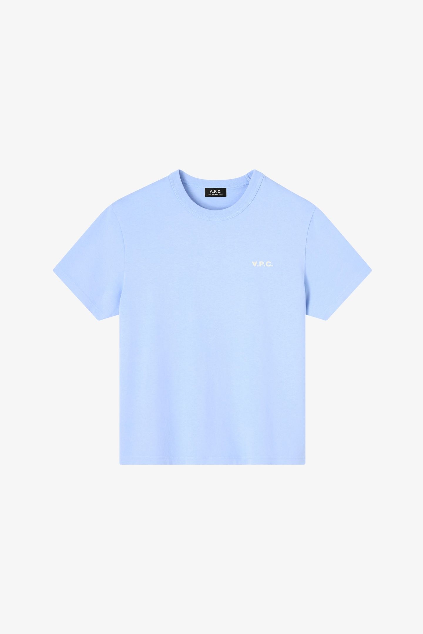 UNISEX T-SHIRT BOXY SMALL LIGHT BLUE/ECRU 2