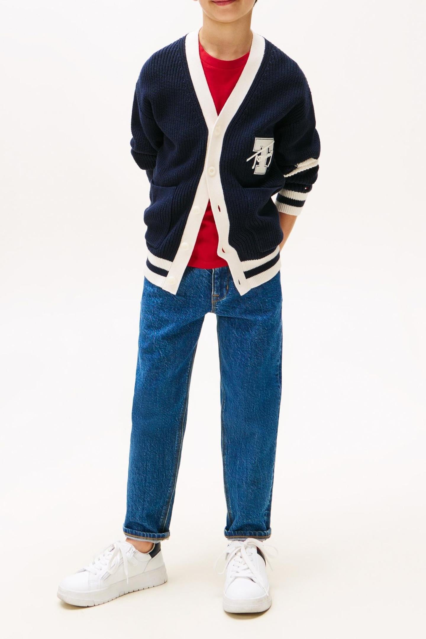 BOYS VARSITY GRAPHIC V-NECK DARK NIGHT NAVY 3