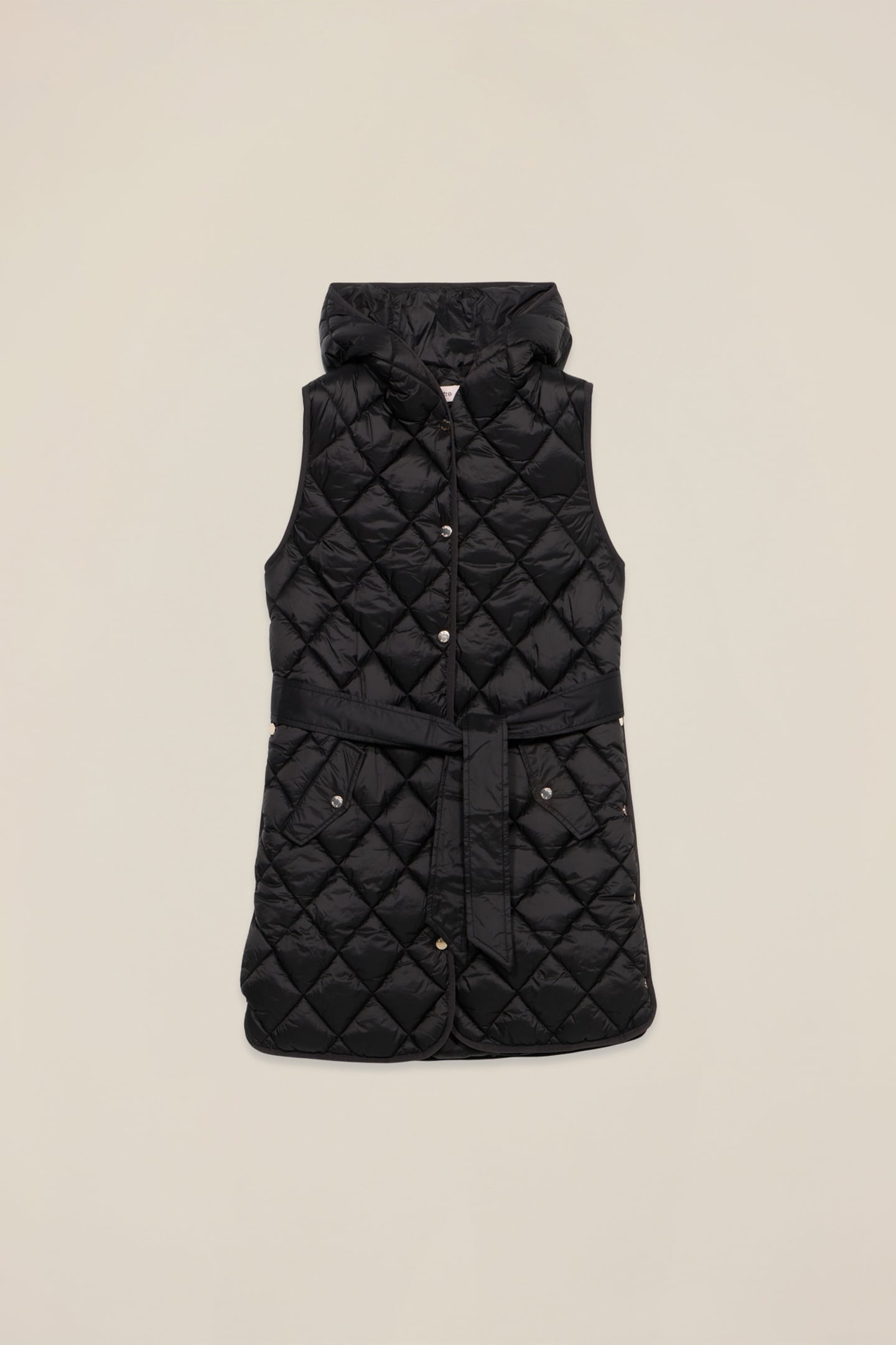 LIGHTWEIGHT DOWN VEST WITH HOOD BLACK 3