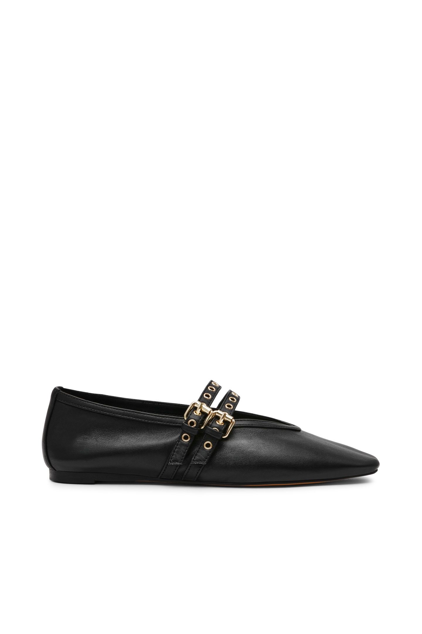 LYDIA FLAT SHOES BLACK LEATHER 1