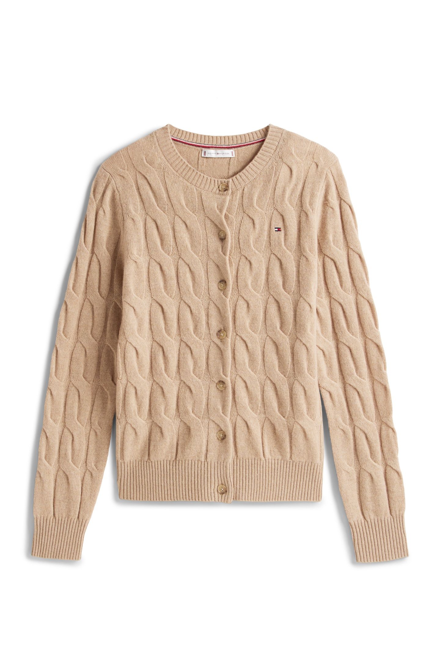 SOFT WOOL CABLE C-NECK SAFARI CANVAS HEATHER 4