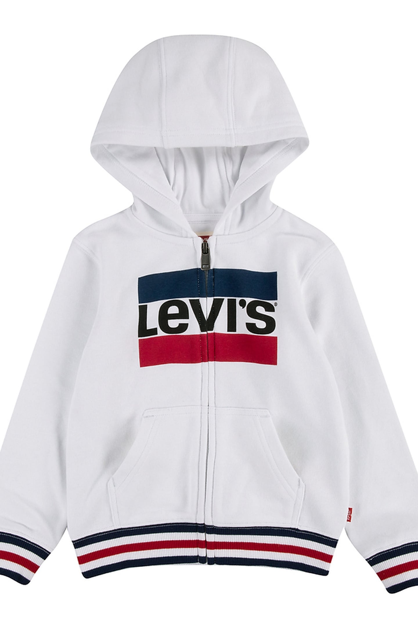 BOYS SPORTSWEAR LOGO ZIP HOODIE WHITE 1