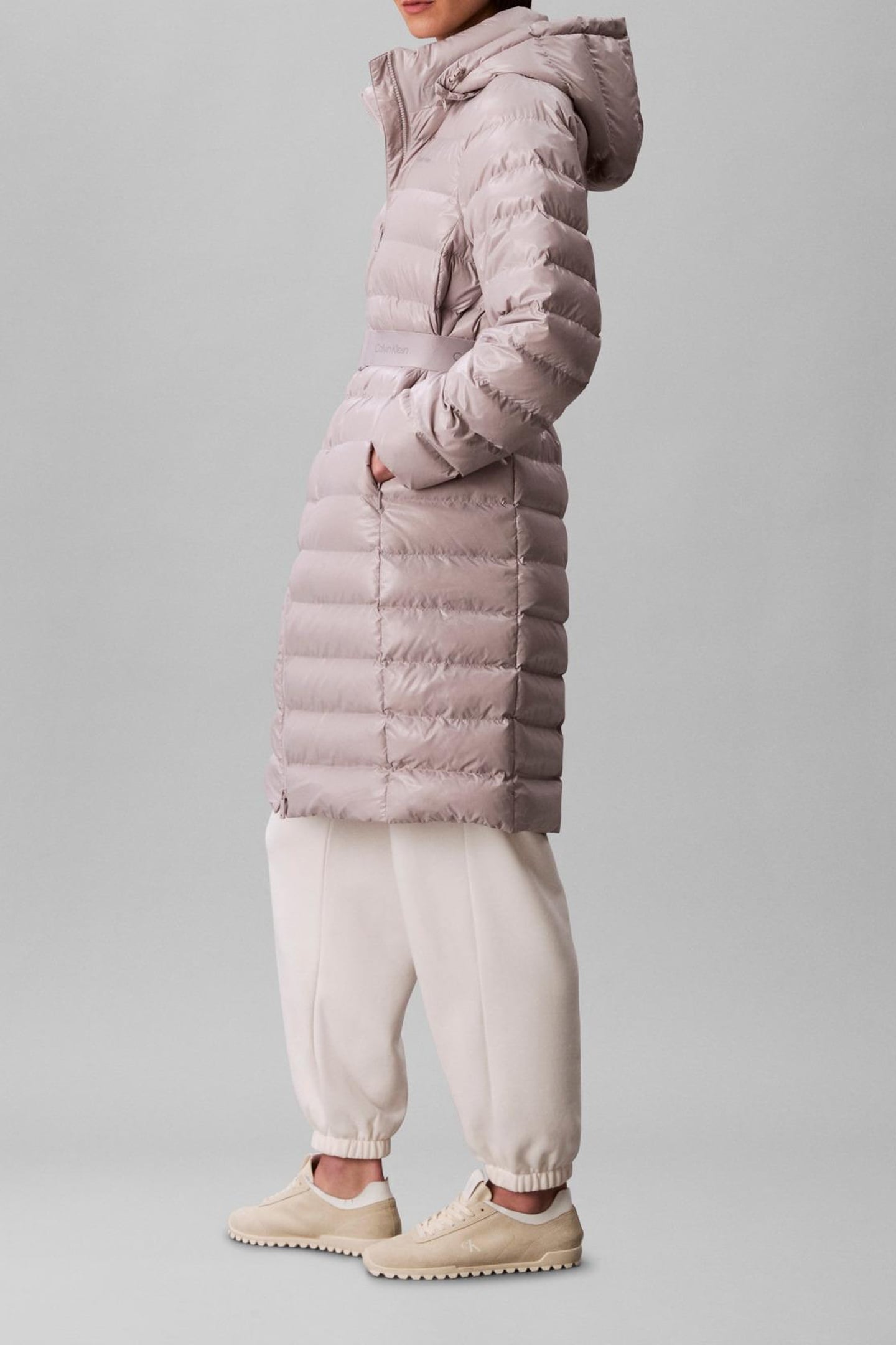 BELTED LIGHTWEIGHT COAT GULL GRAY 3