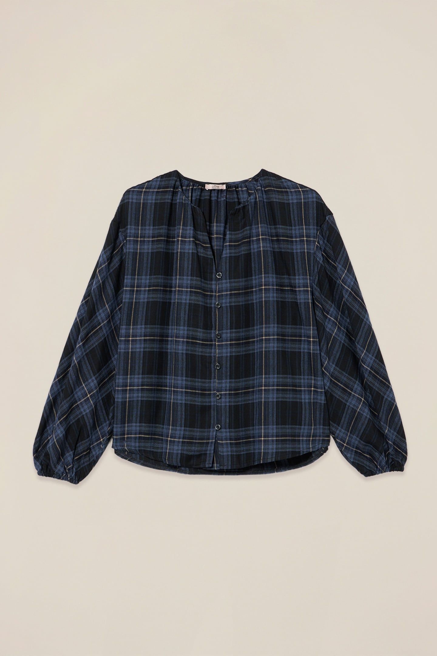 VISCOSE BLEND CHECKERED SHIRT BLUE 3