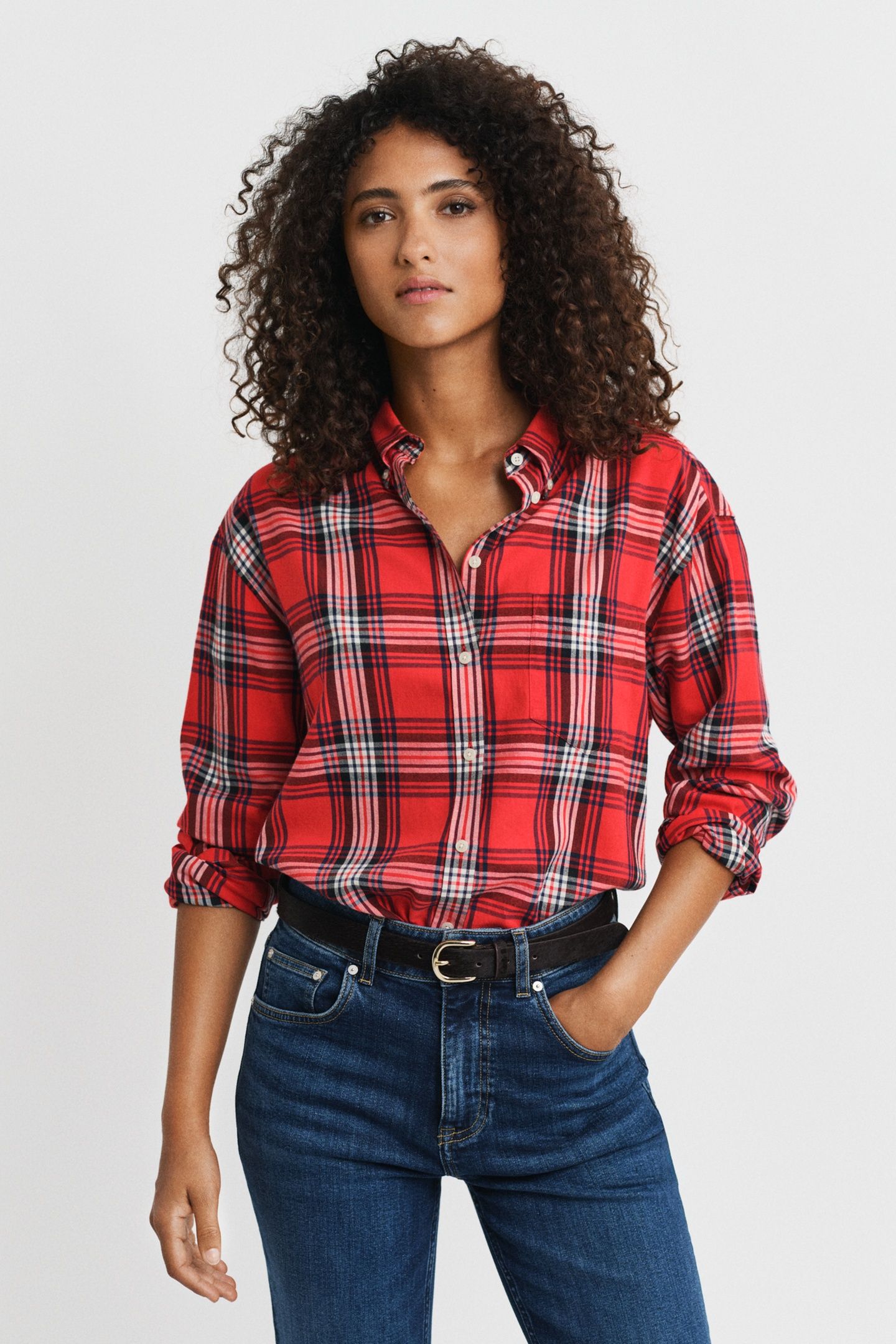 REL CHECKED FLANNEL BD SHIRT RUBY RED 1