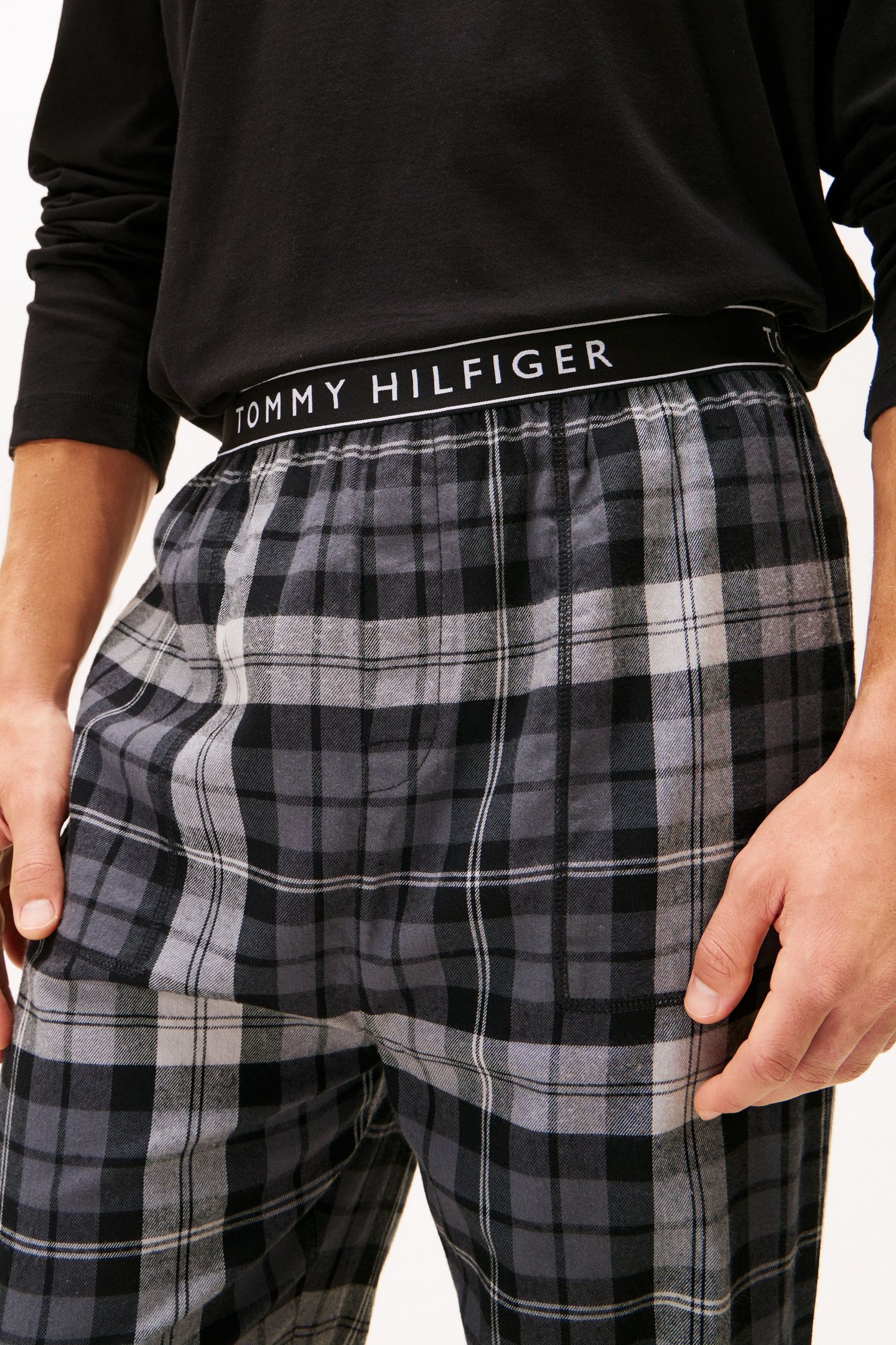 FLANNEL PJ PANT WAISTBAND BLACK TARTAN 5