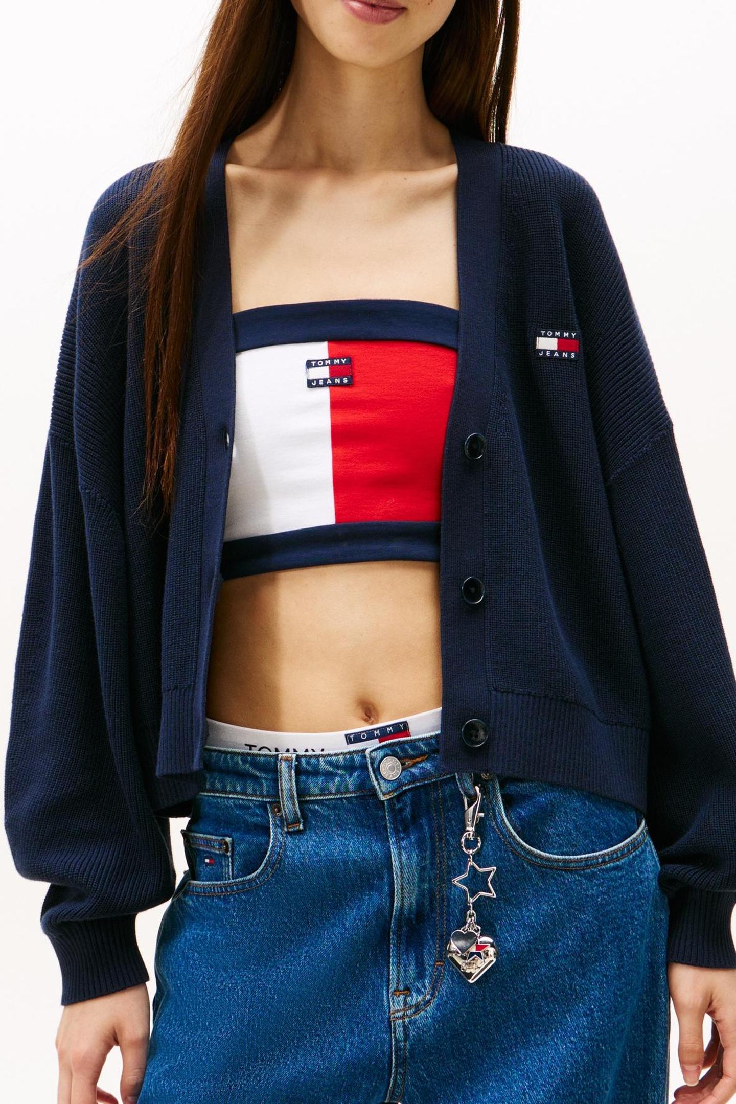 TJW FLAG BADGE CARDIGAN DARK NIGHT NAVY 1