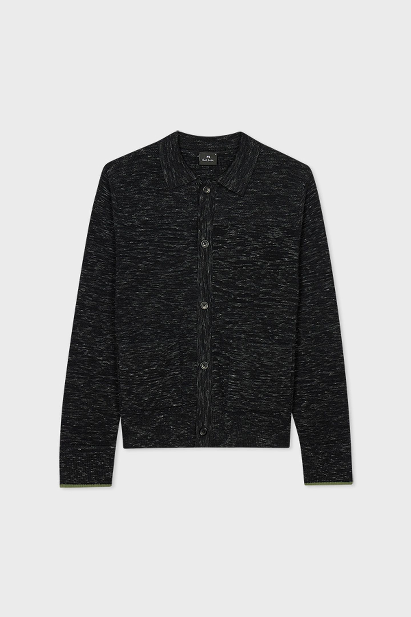 MENS KNITTED JACKET BLACK MELANGE 5