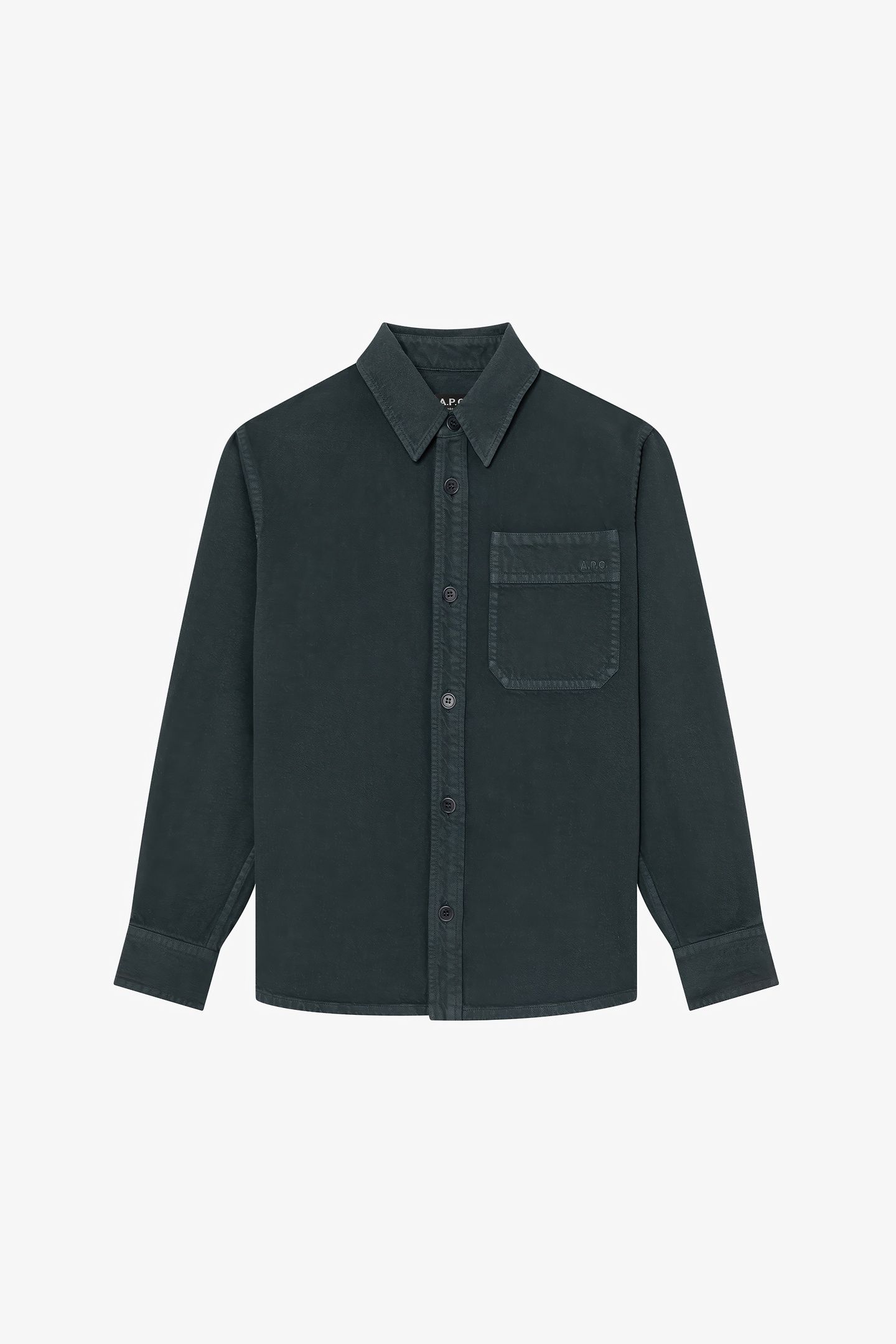UNISEX OVERSHIRT BASILE EMBROIDERED CHEST CHARCOAL 2
