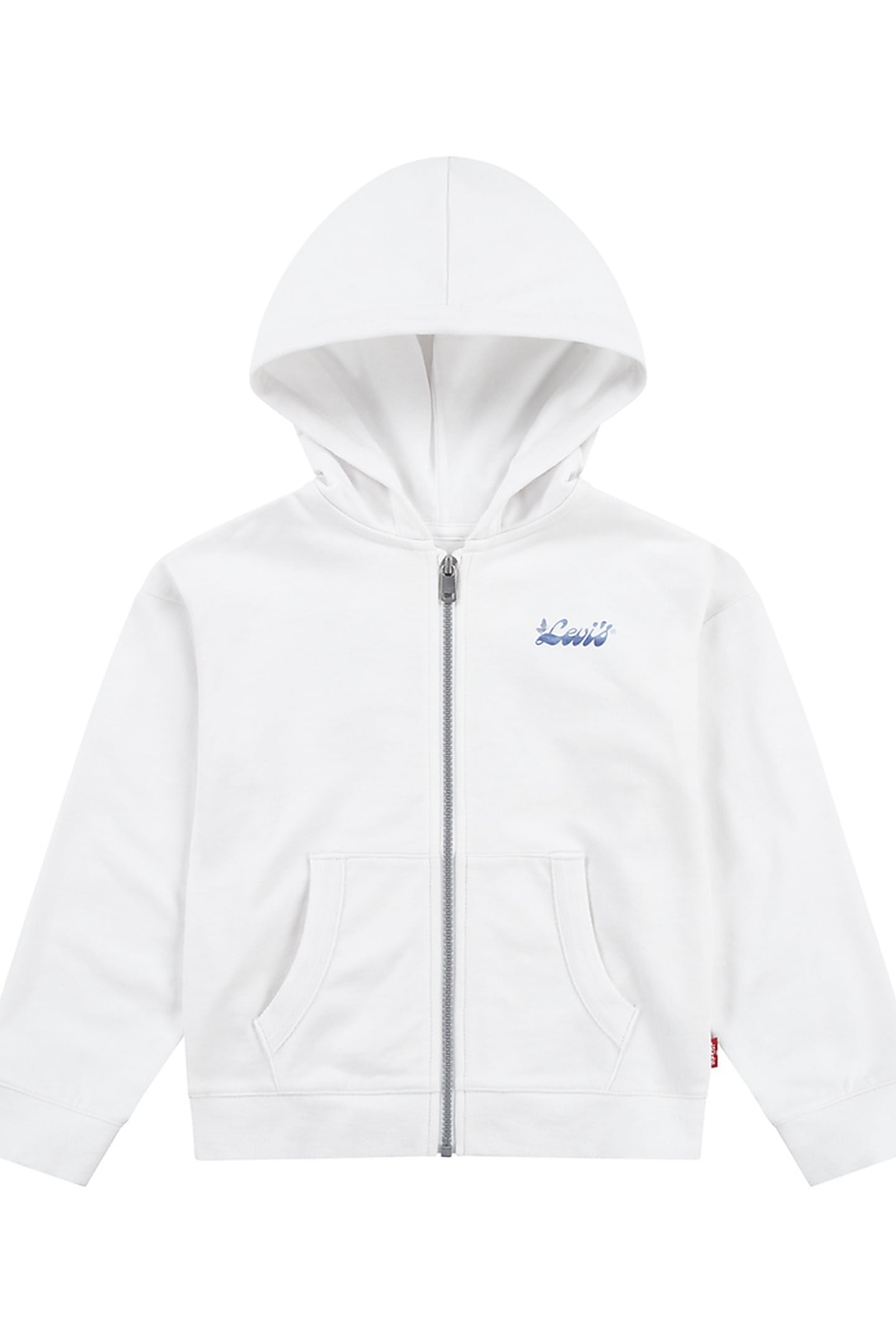 GIRLS CHUNKY SLUB OVERDYE FULL ZIP HOODIE WHITE 1