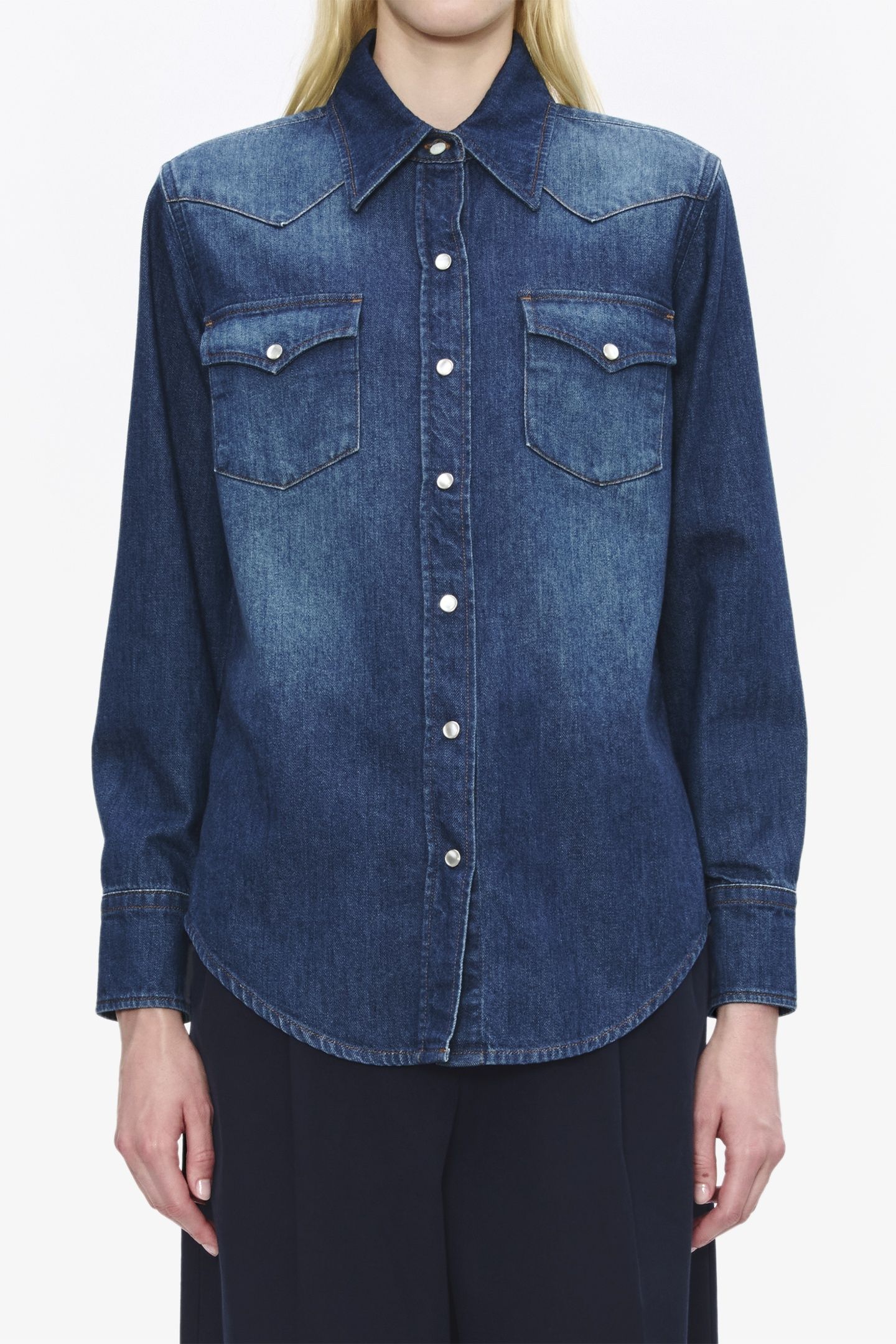 SHIRT WESTERN WASHED INDIGO 1