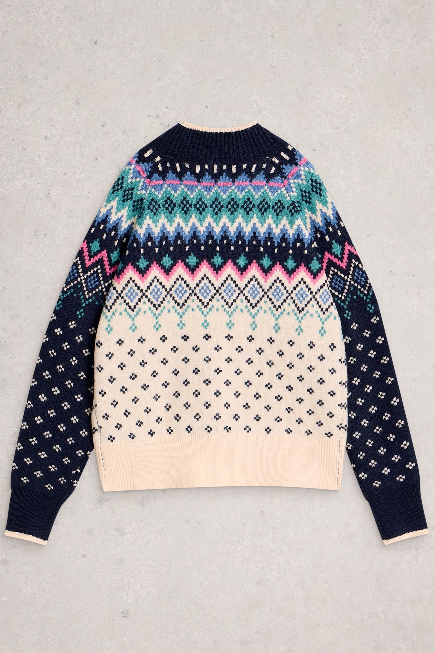 FAIRISLE HIGH NECK JUMPER NAVY MULTI 2