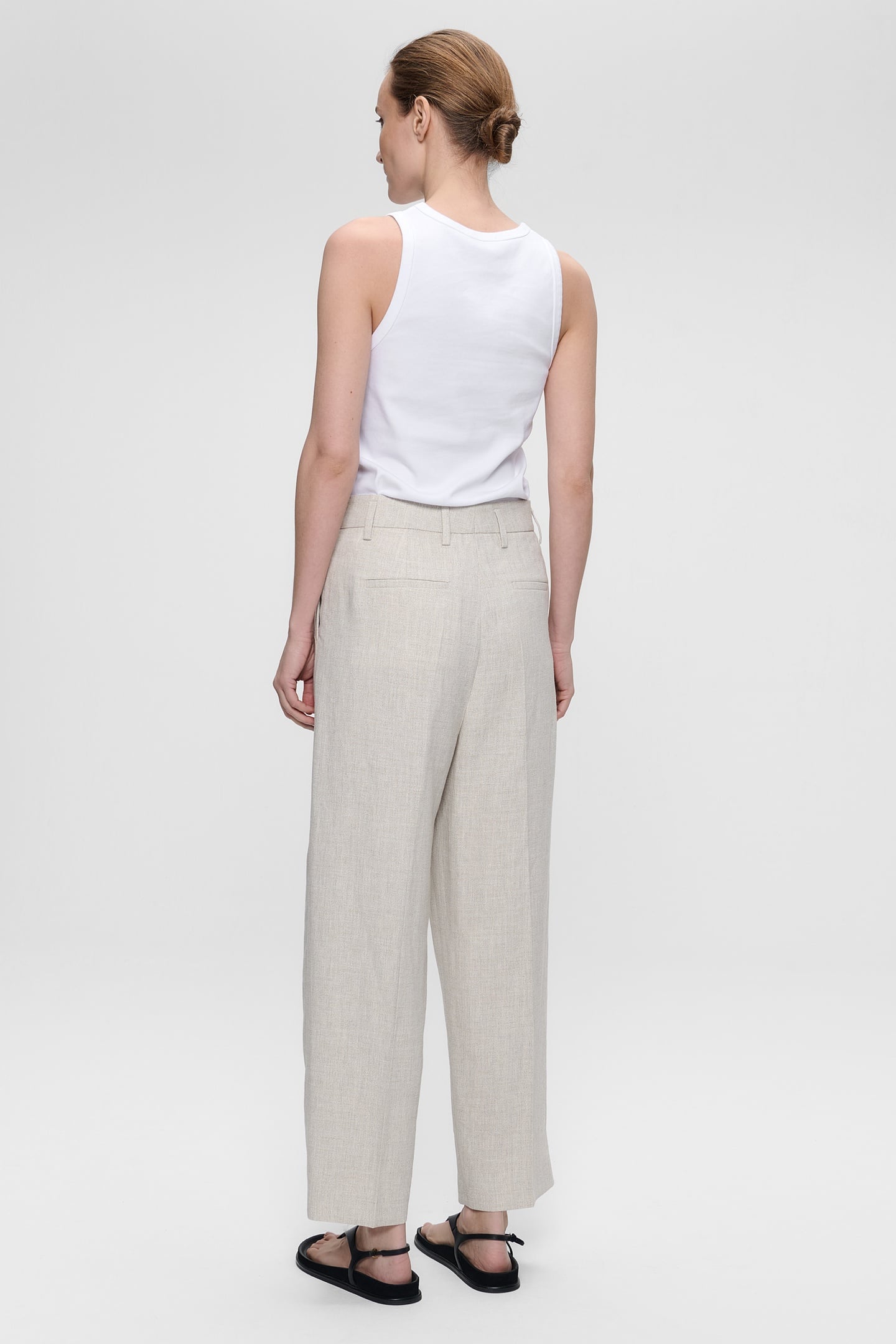LINEN MELANGE DAVIS PANTS CHALK 2