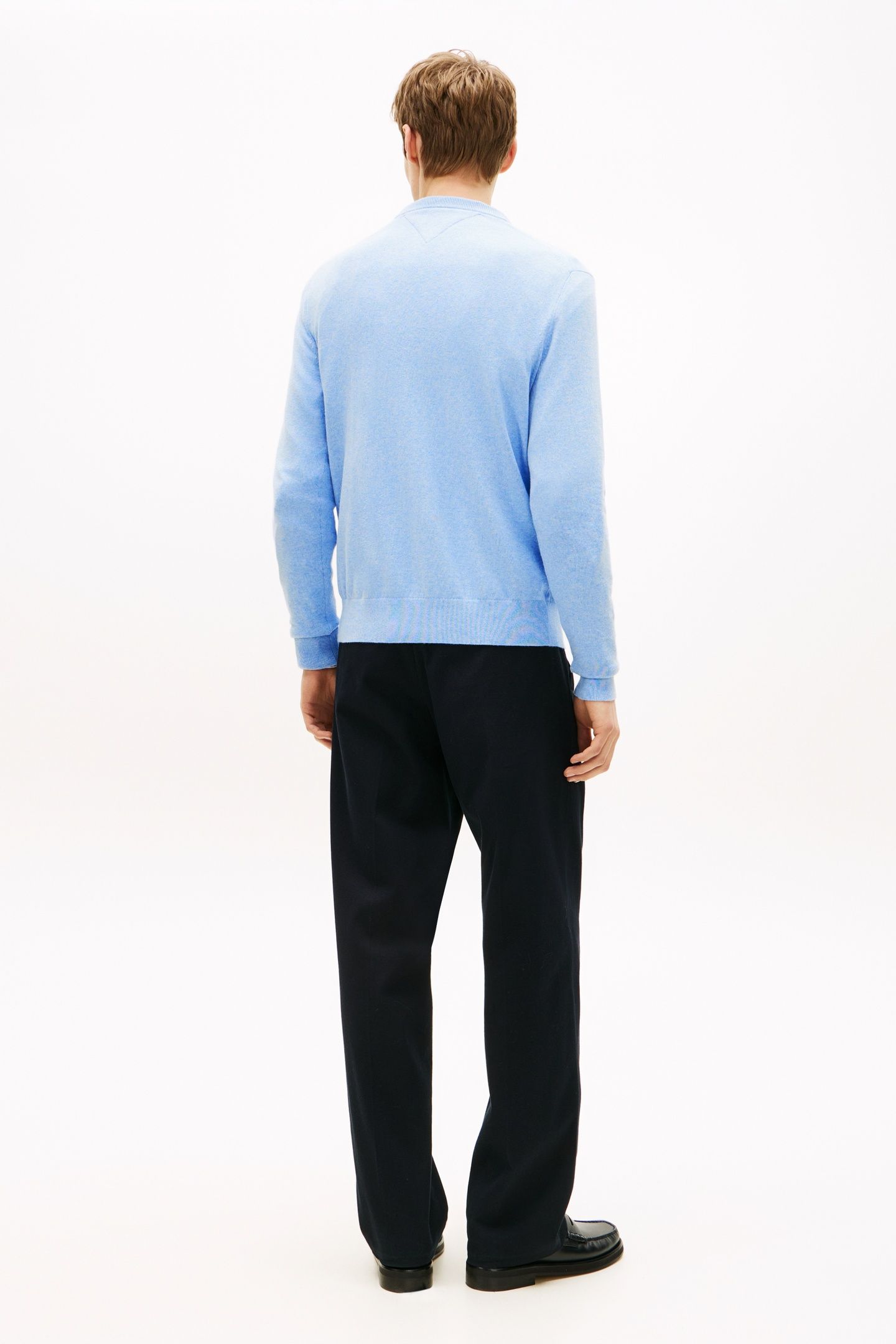 PIMA COTTON CASHMERE SWEATER VESSEL BLUE HEATHER 2