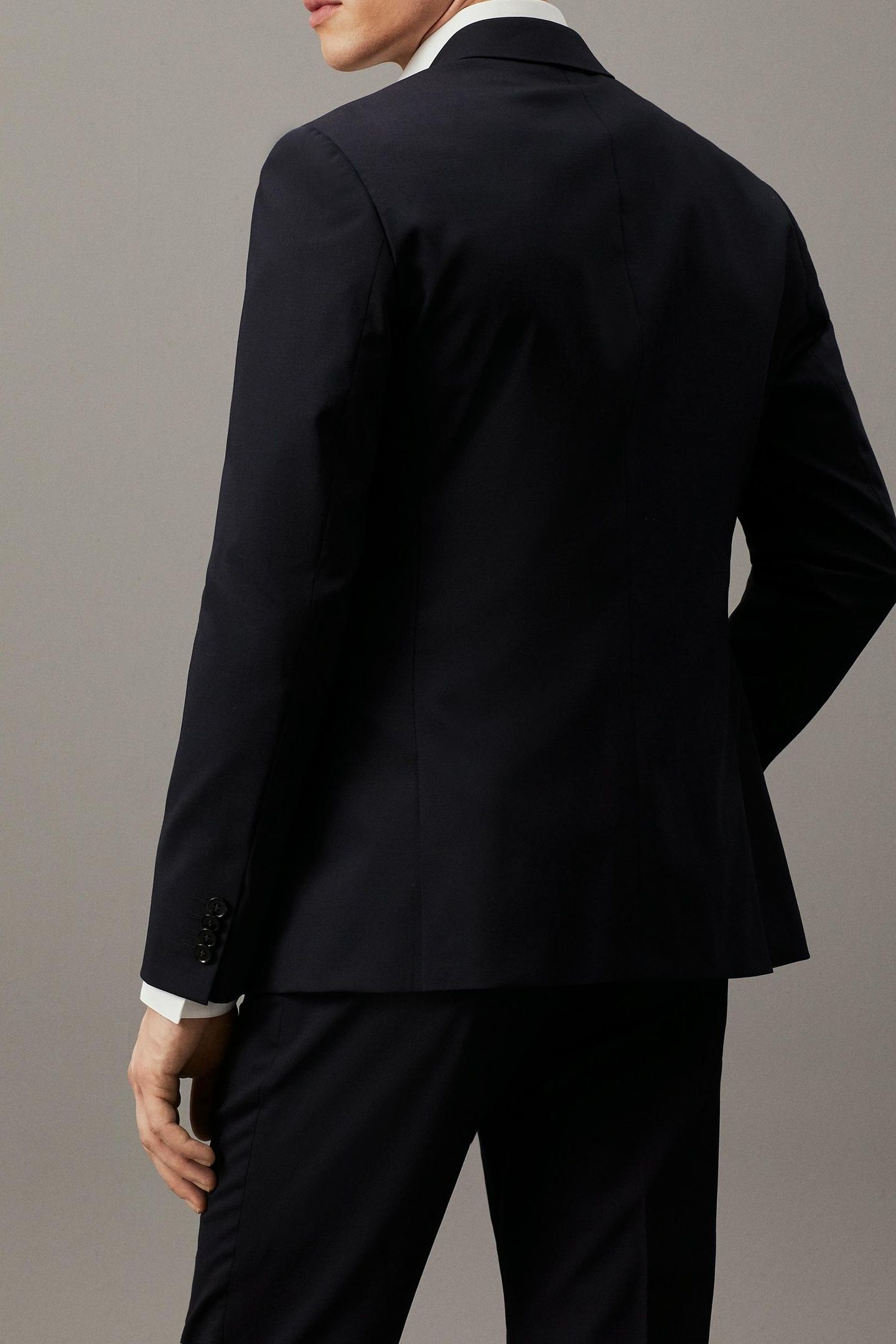 STRETCH WOOL SLIM BLAZER MIDNIGHT NAVY 2