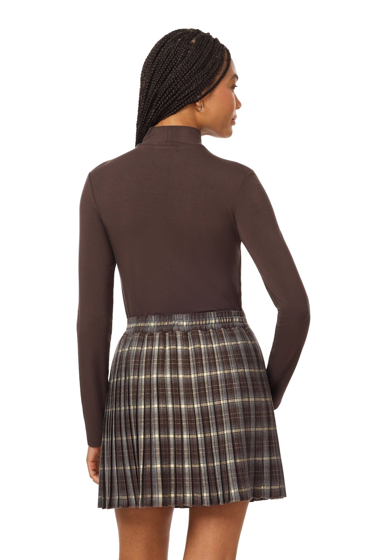 MOCK NECK TOP SEAL BROWN 2