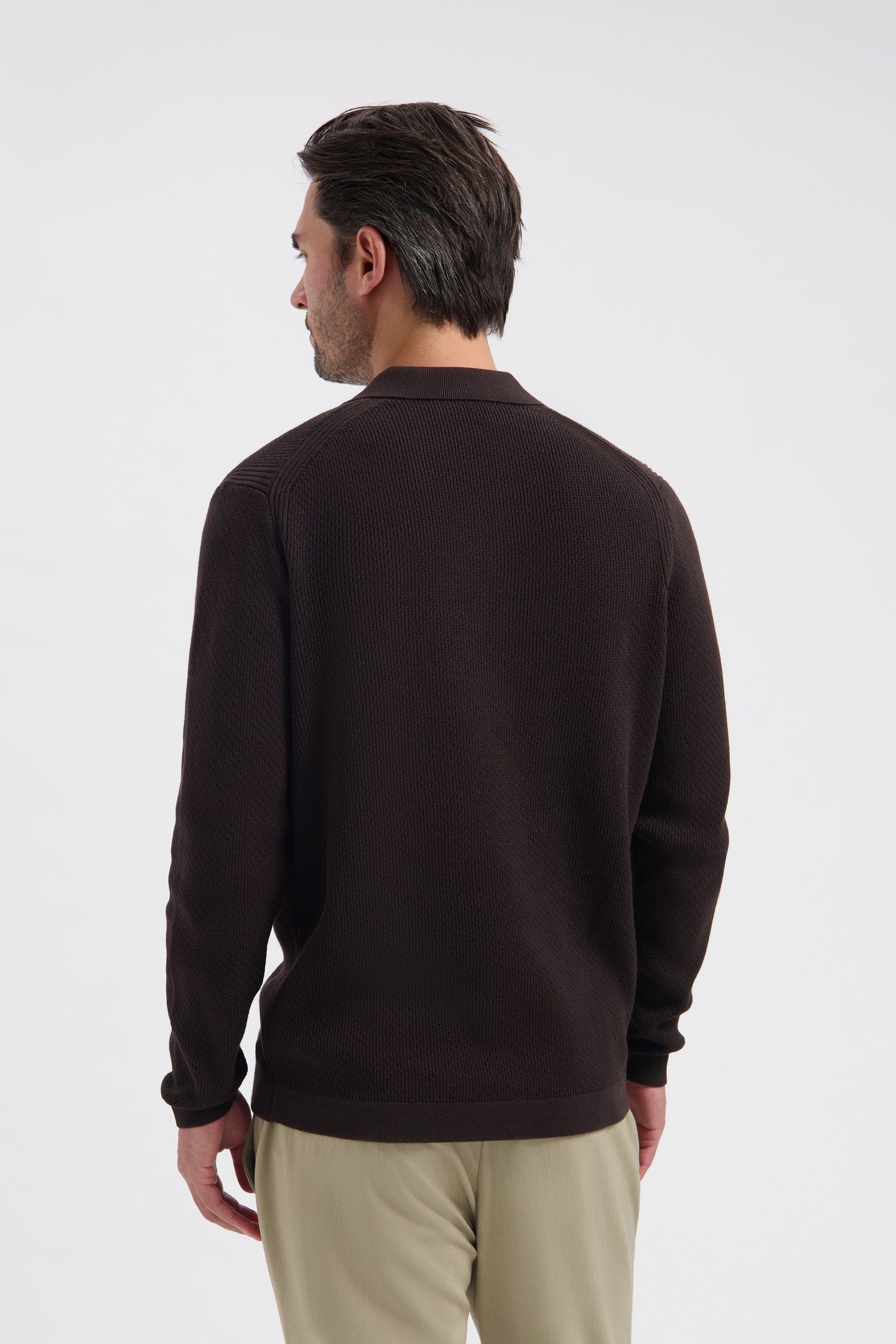DS_KOSTAS LONGSLEEVE POLO DK. BROWN 2