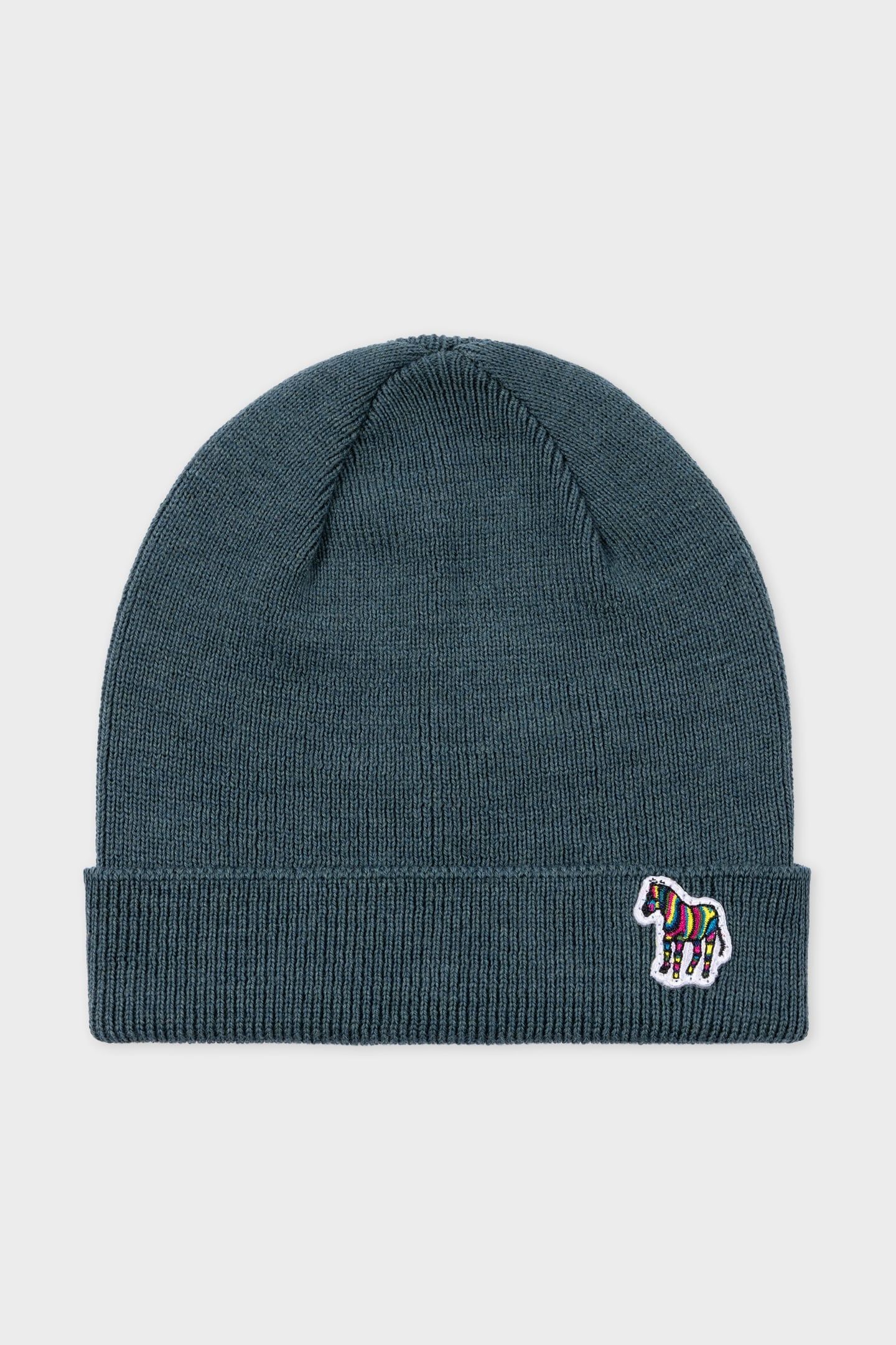 MEN BEANIE ZEBRA SSNL PETROL GREEN 1