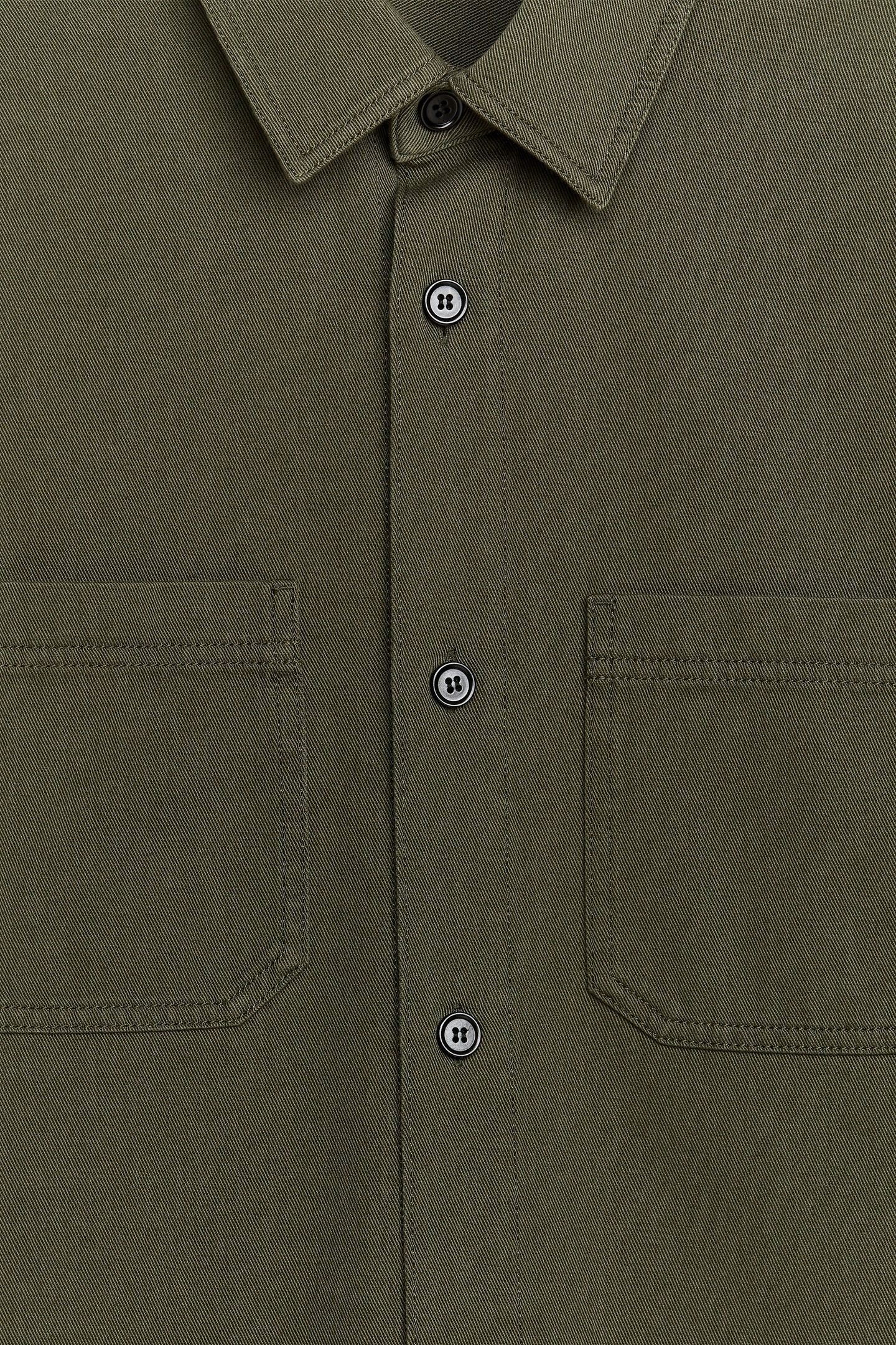 BRYGGE LOOSE TWILL OVERSHIRT KHAKI 4