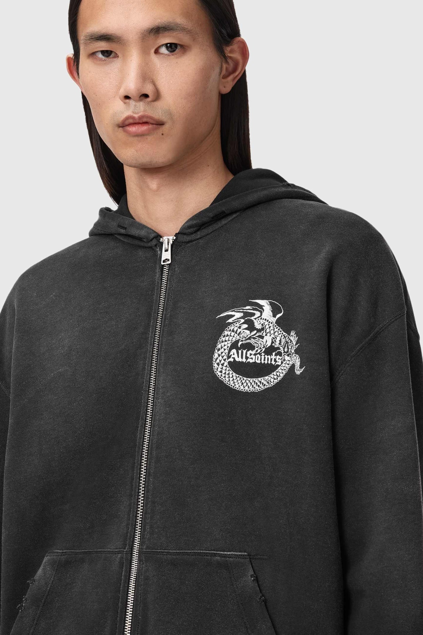 TERRA ZIP THROUGH WASHED BLACK 8