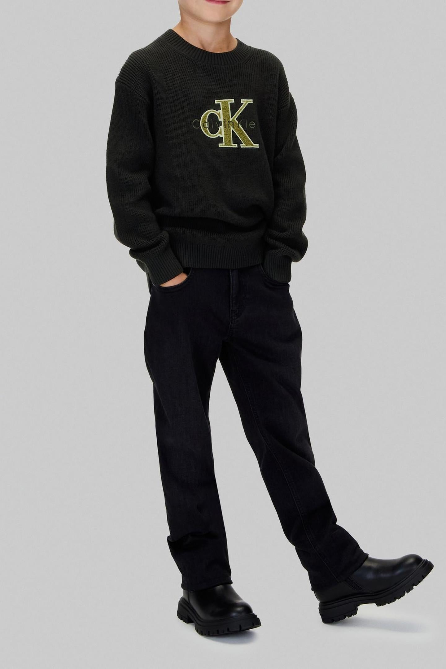 BOYS TOWELLING STITCH SWEATER BLACK 4