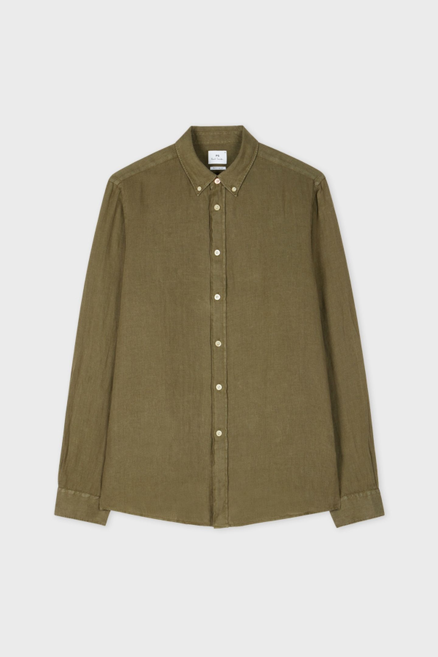 MENS LS REGULAR FIT SHIRT BD COL MILITARY GREEN 4