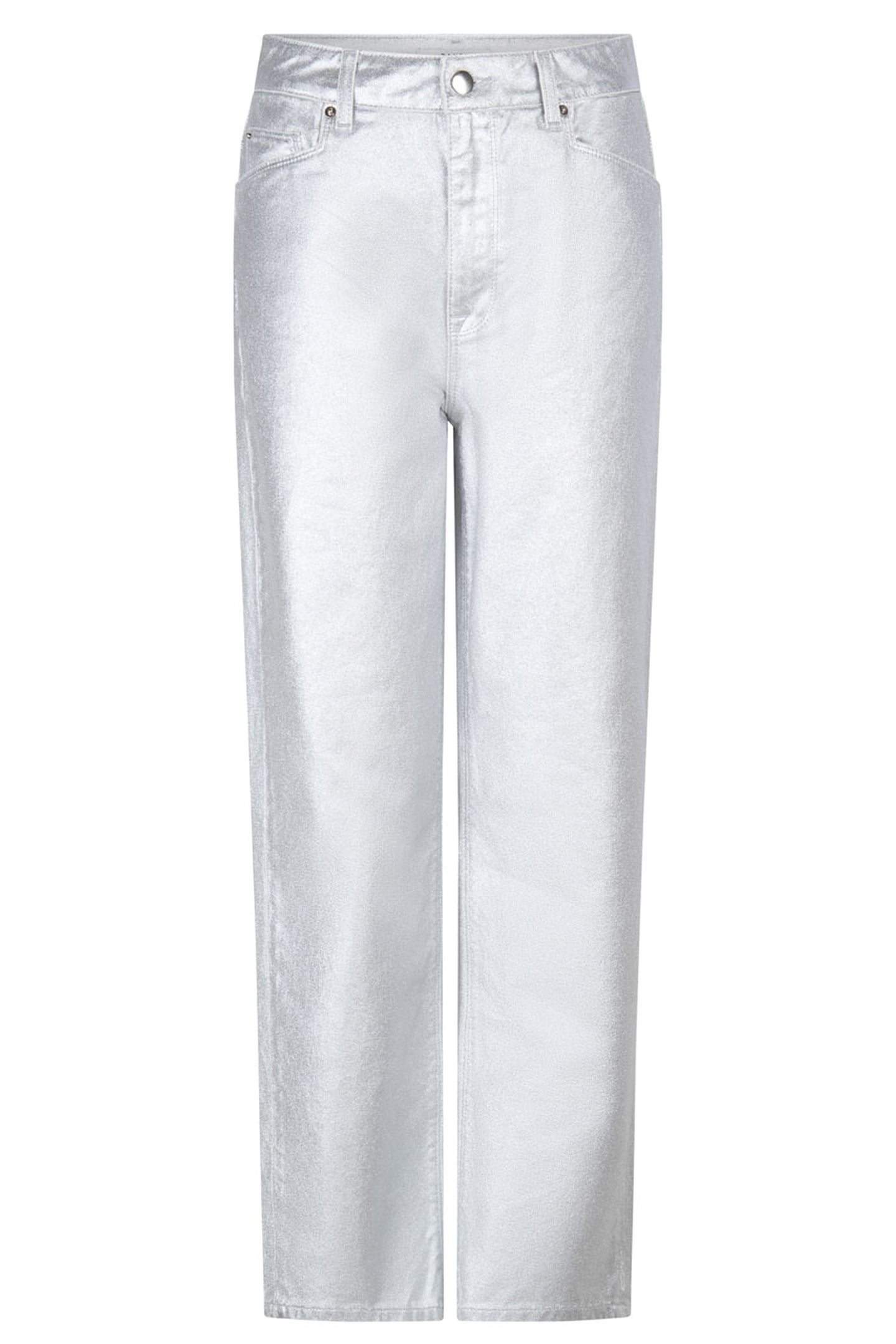 AXELLE STRAIGHT METALLIC CROP JEANS SILVER-PLATED 3