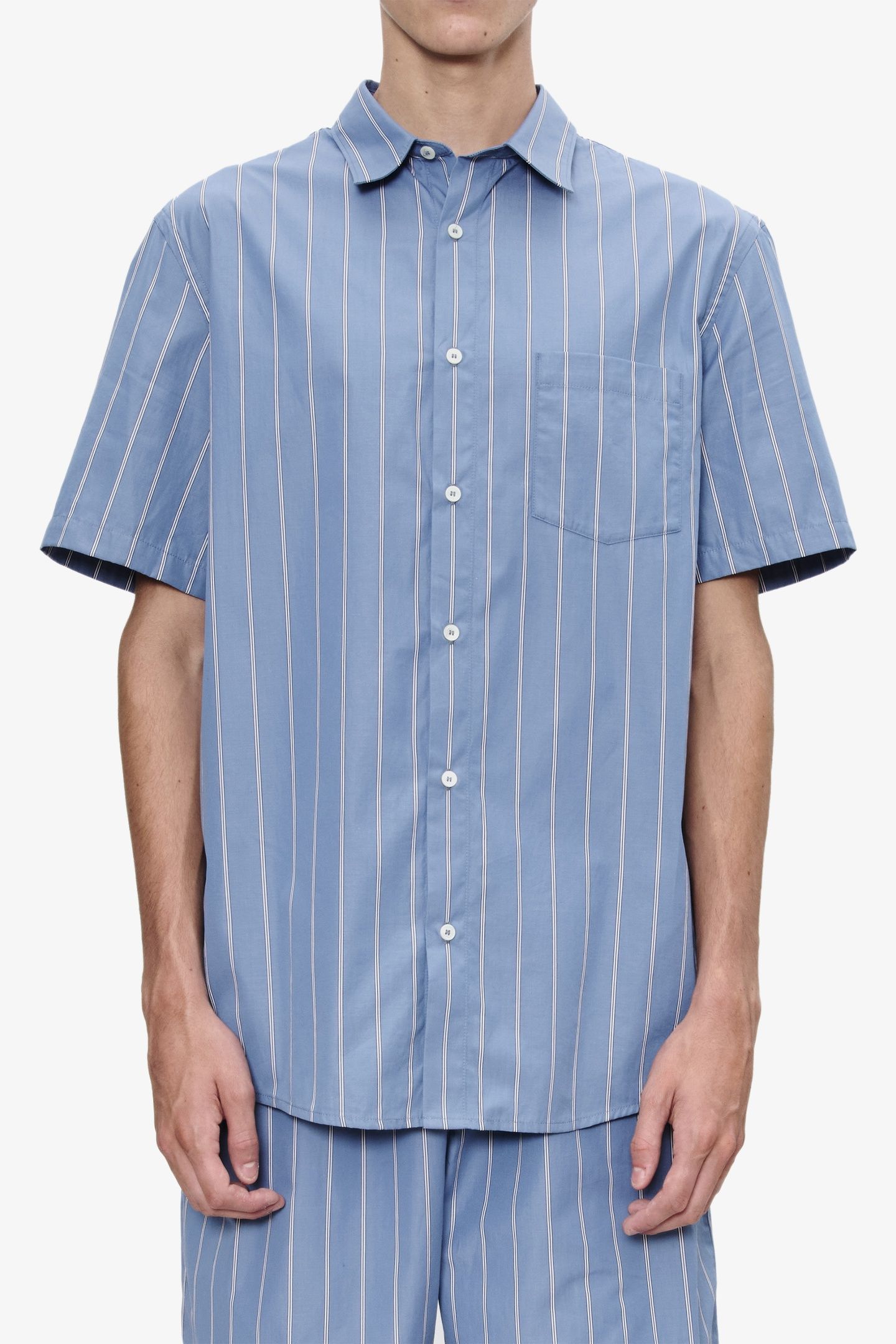 UNISEX SHIRT SHORT SLEEVE STEEL BLUE 1