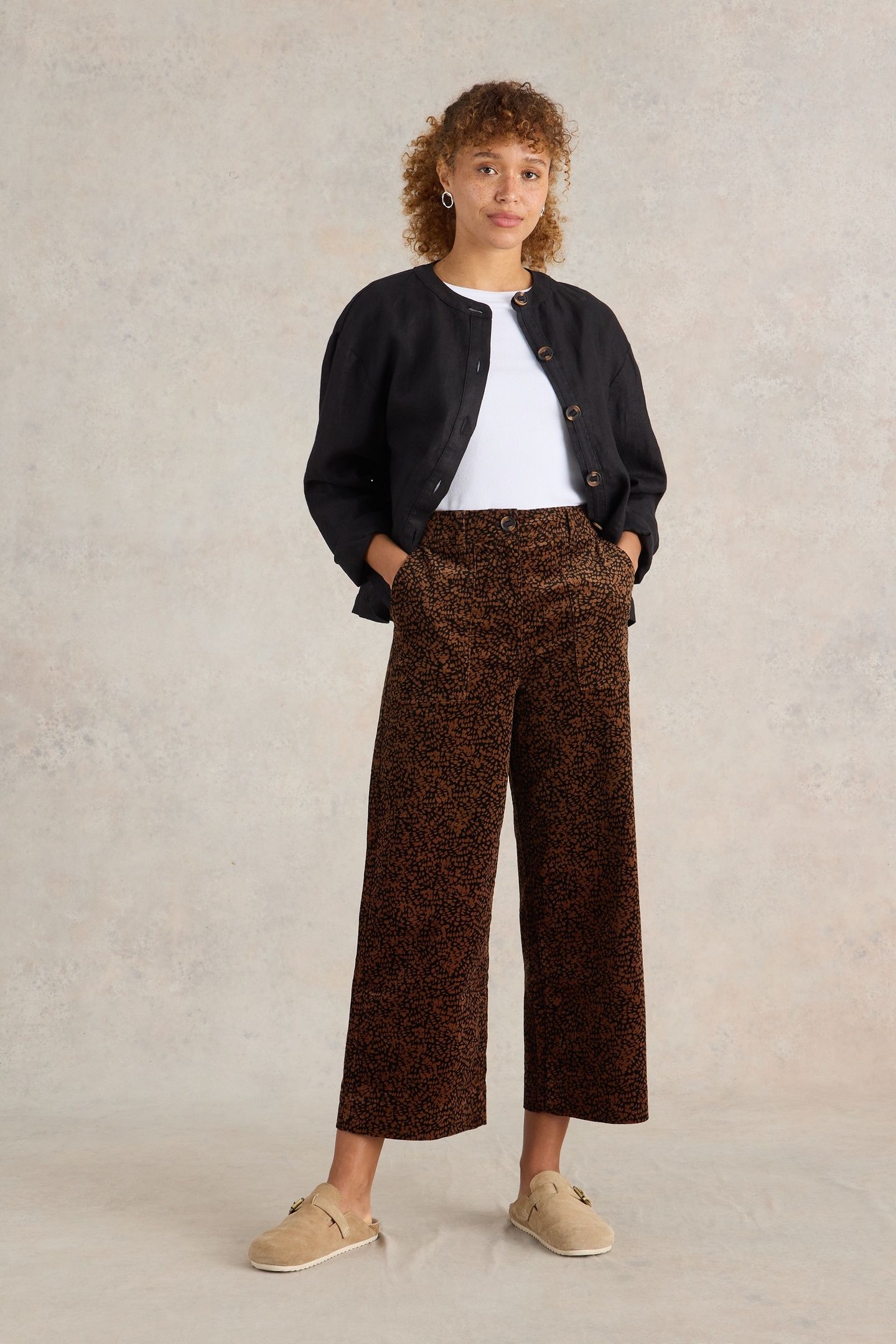 ROMY CORD CULLOTTE BLACK PRINT 1