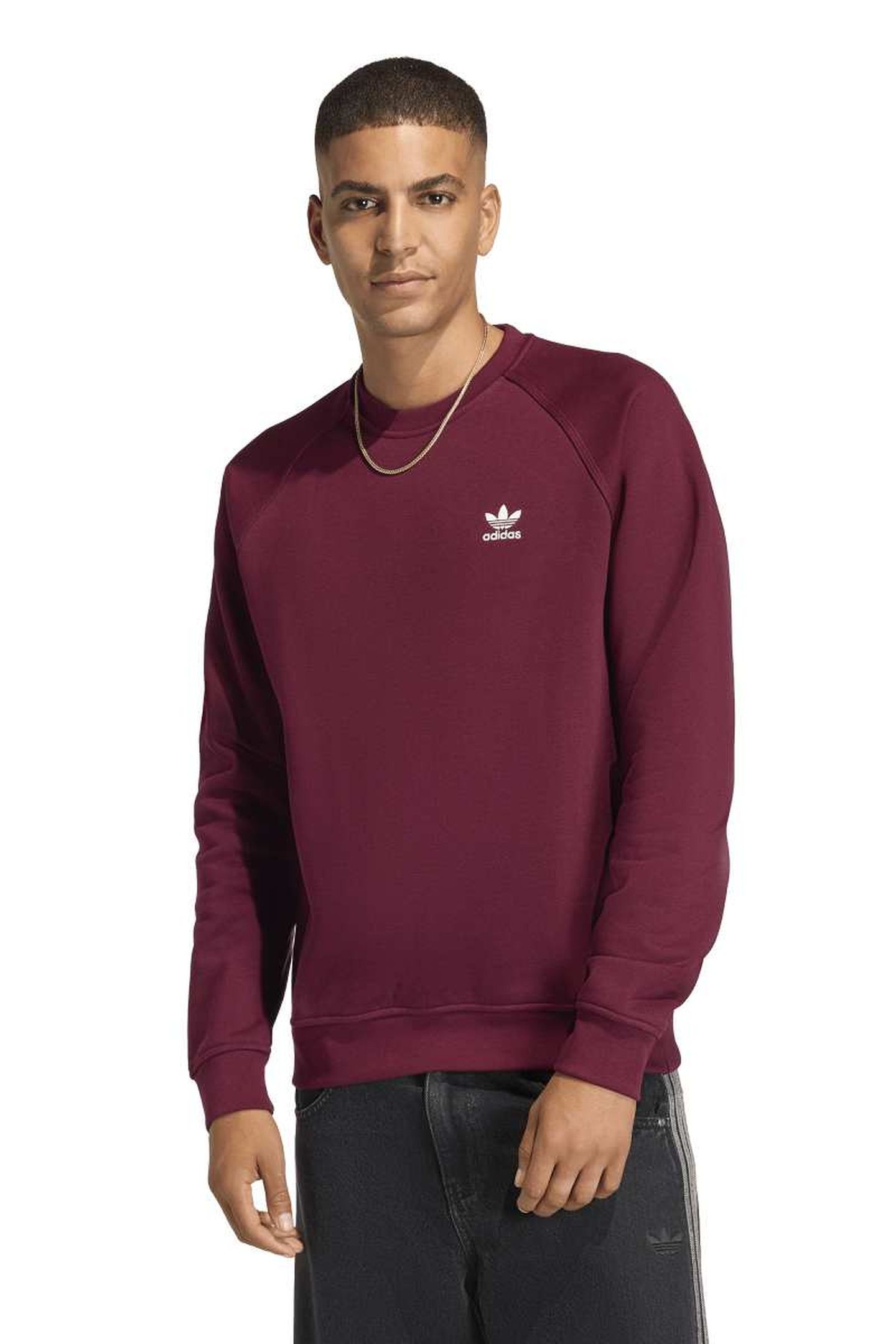 UNISEX ESSENTIAL REGULAR FLEECE CREWNECK MAROON 1