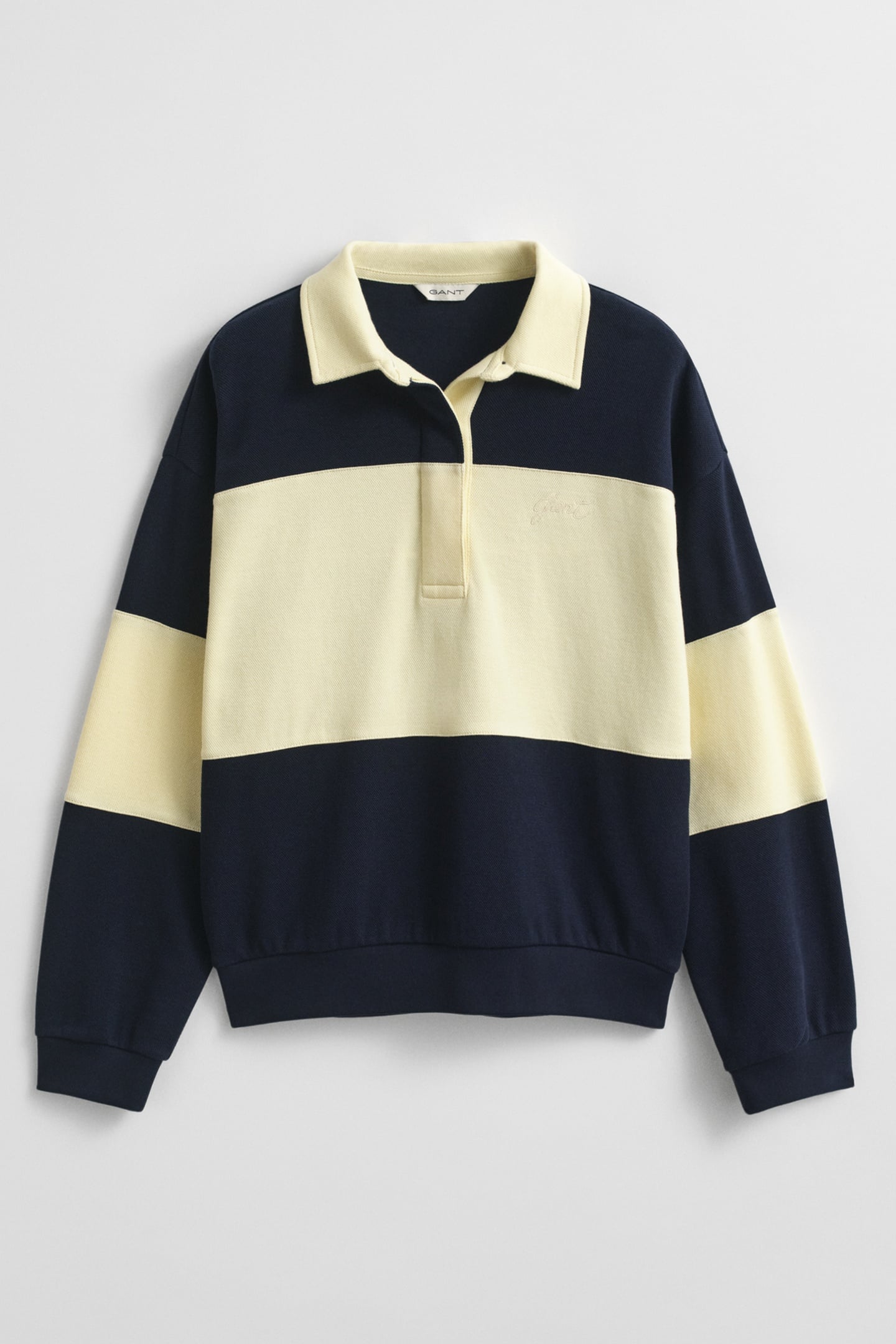 PIQUE TEXTURE COLOR BLOCK RUGGER EVENING BLUE 4