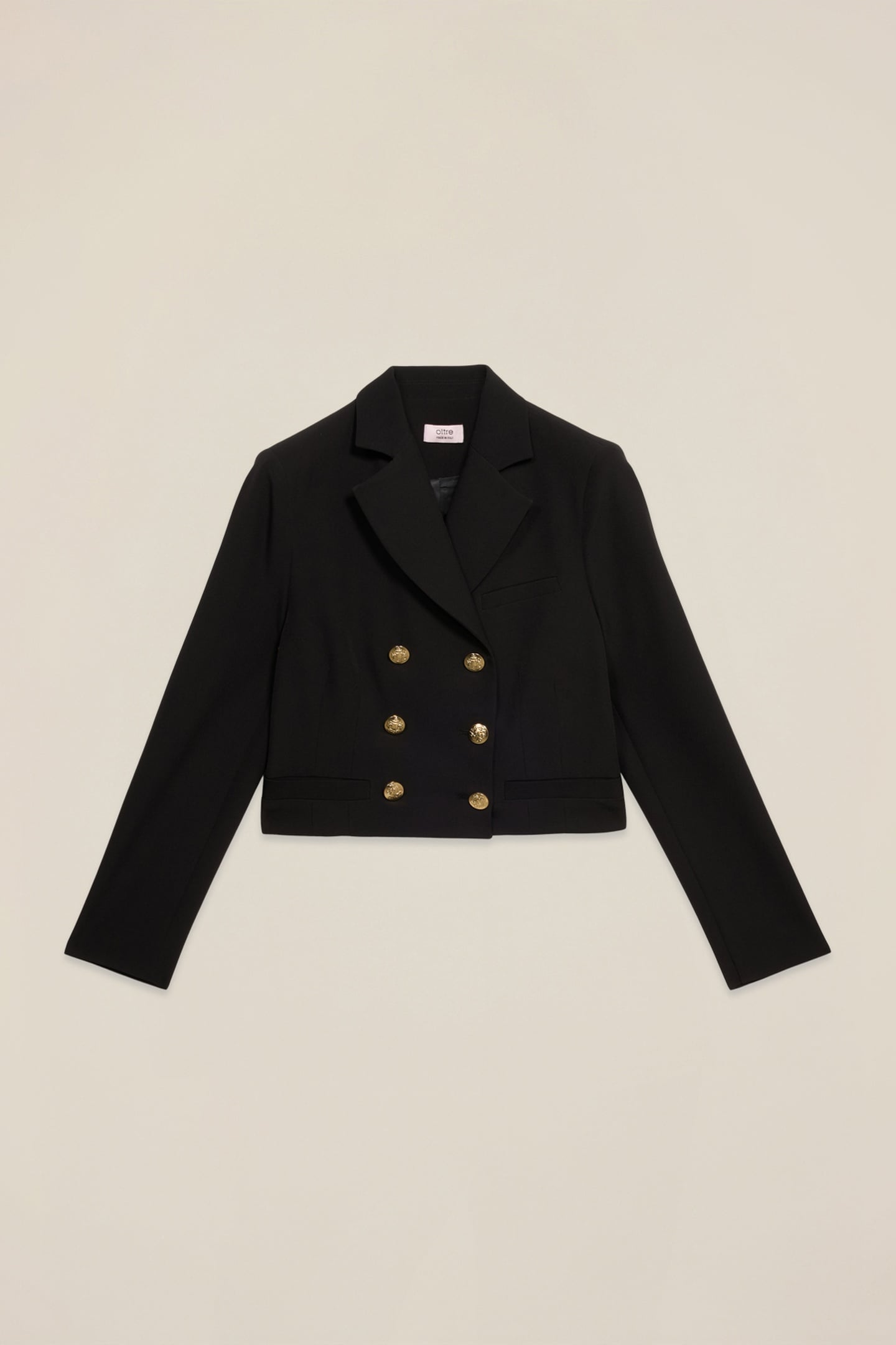 DOUBLE-BREASTED CROPPED BLAZER BLACK 3