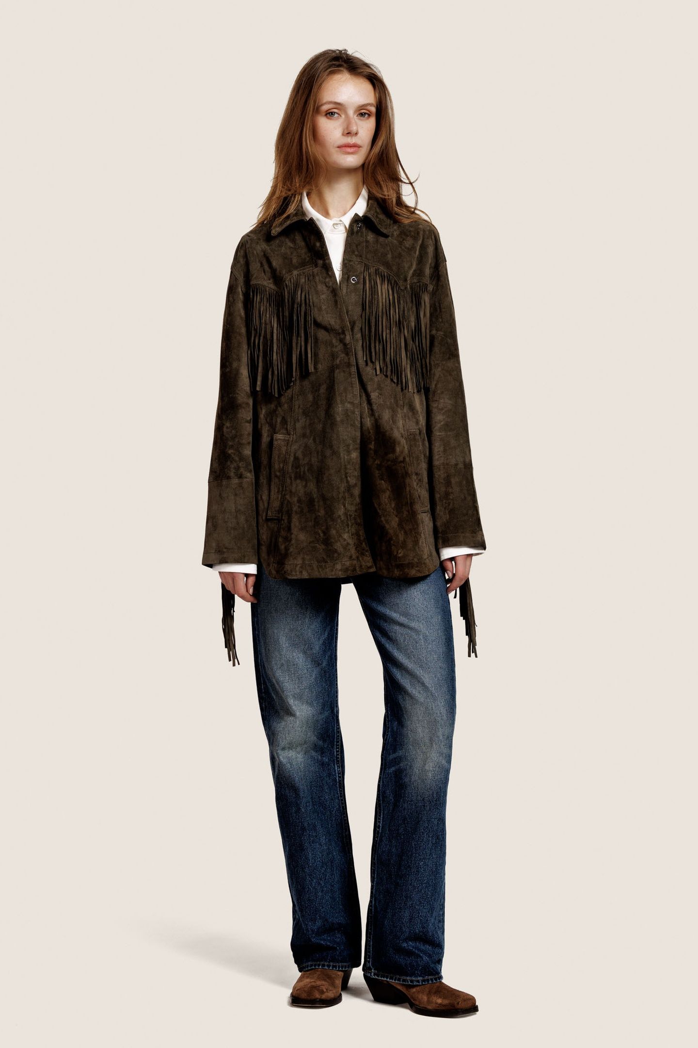 GINNY SUEDE JACKET OLIVE 1