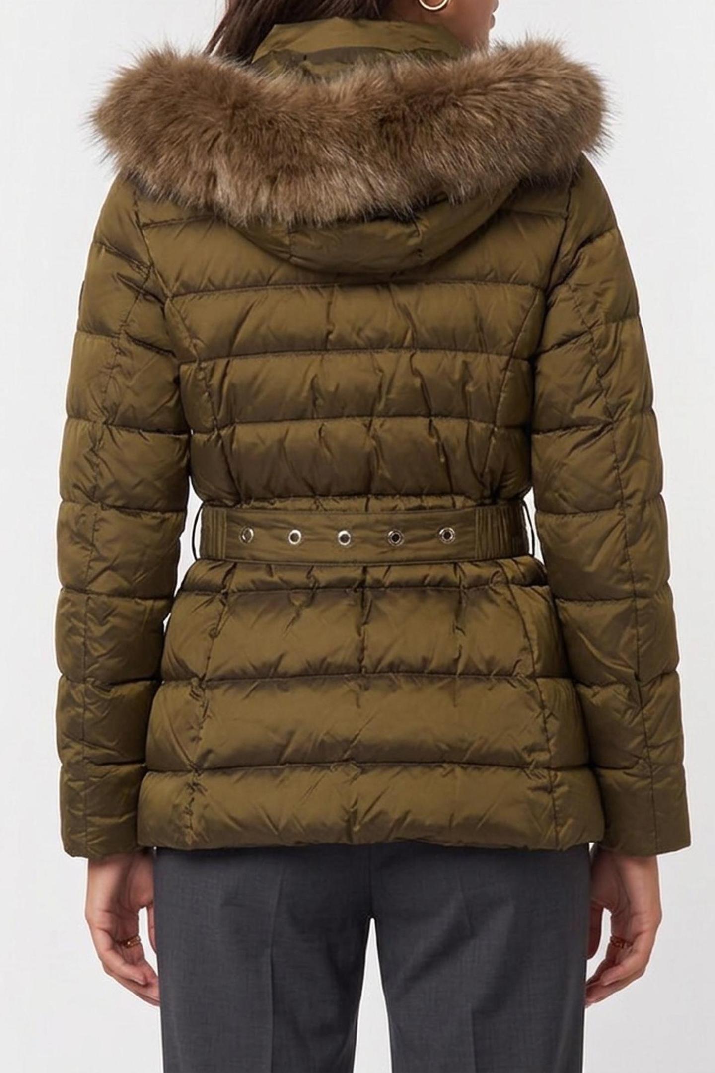 FAUX FUR TRIMMED BELTED PISTACHIO 2