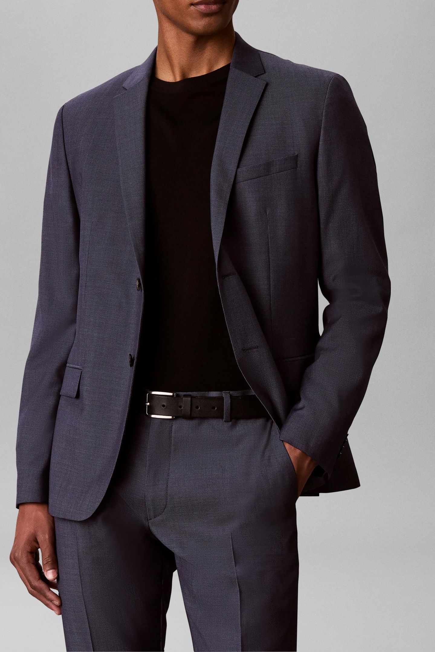 LS MICRO DOT SLIM BLAZER SLATE BLUE 1