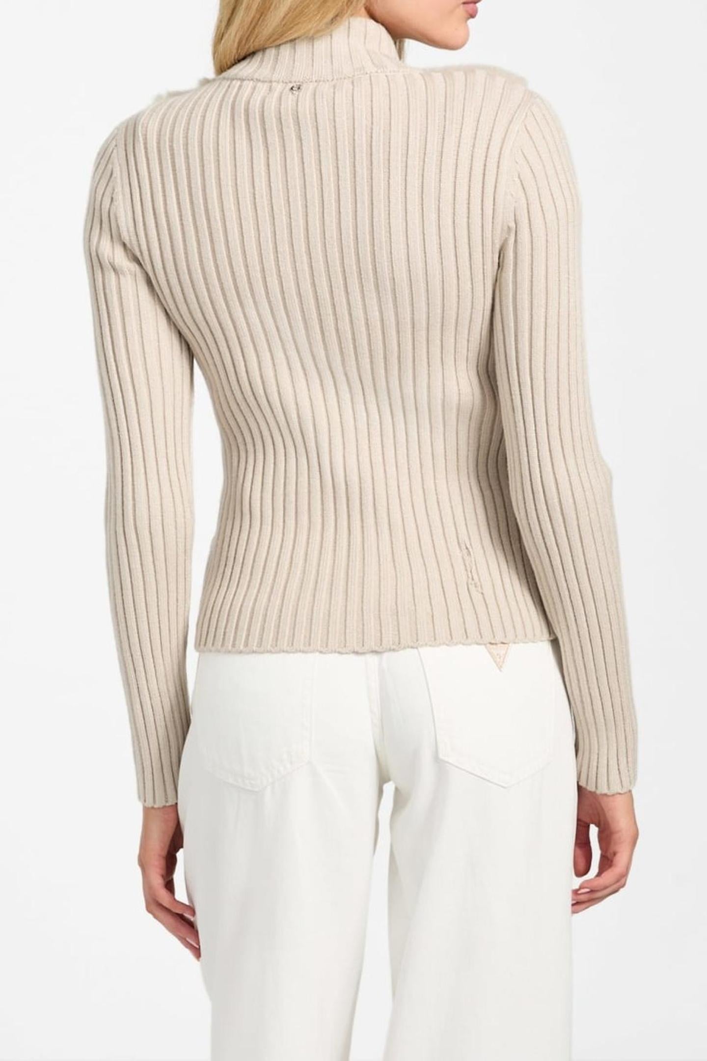 LS FUR MIX ZIP FRNT PEARL OYSTER MULTI 2