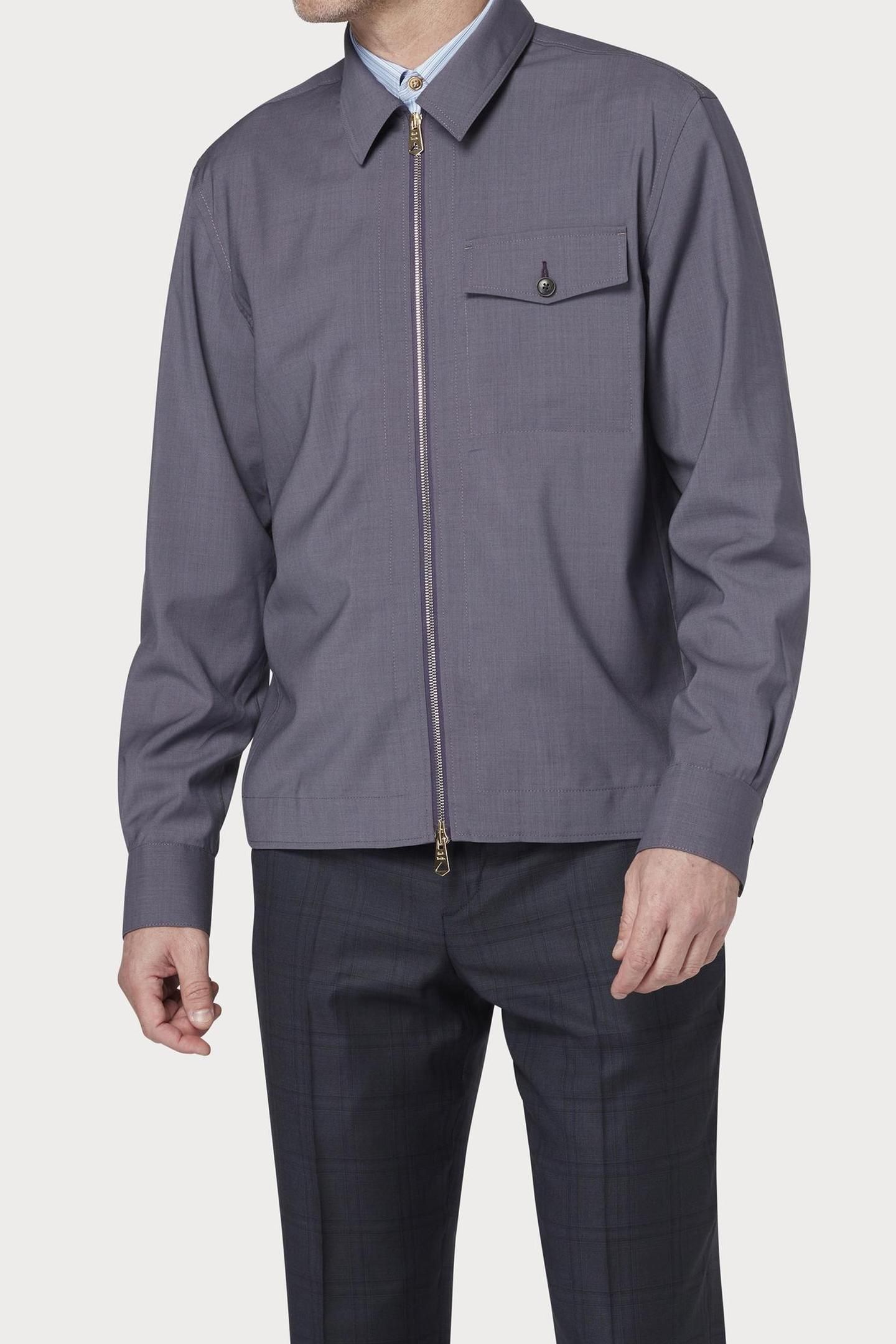 MENS ZIP SHIRT JACKET DARK VIOLET 4