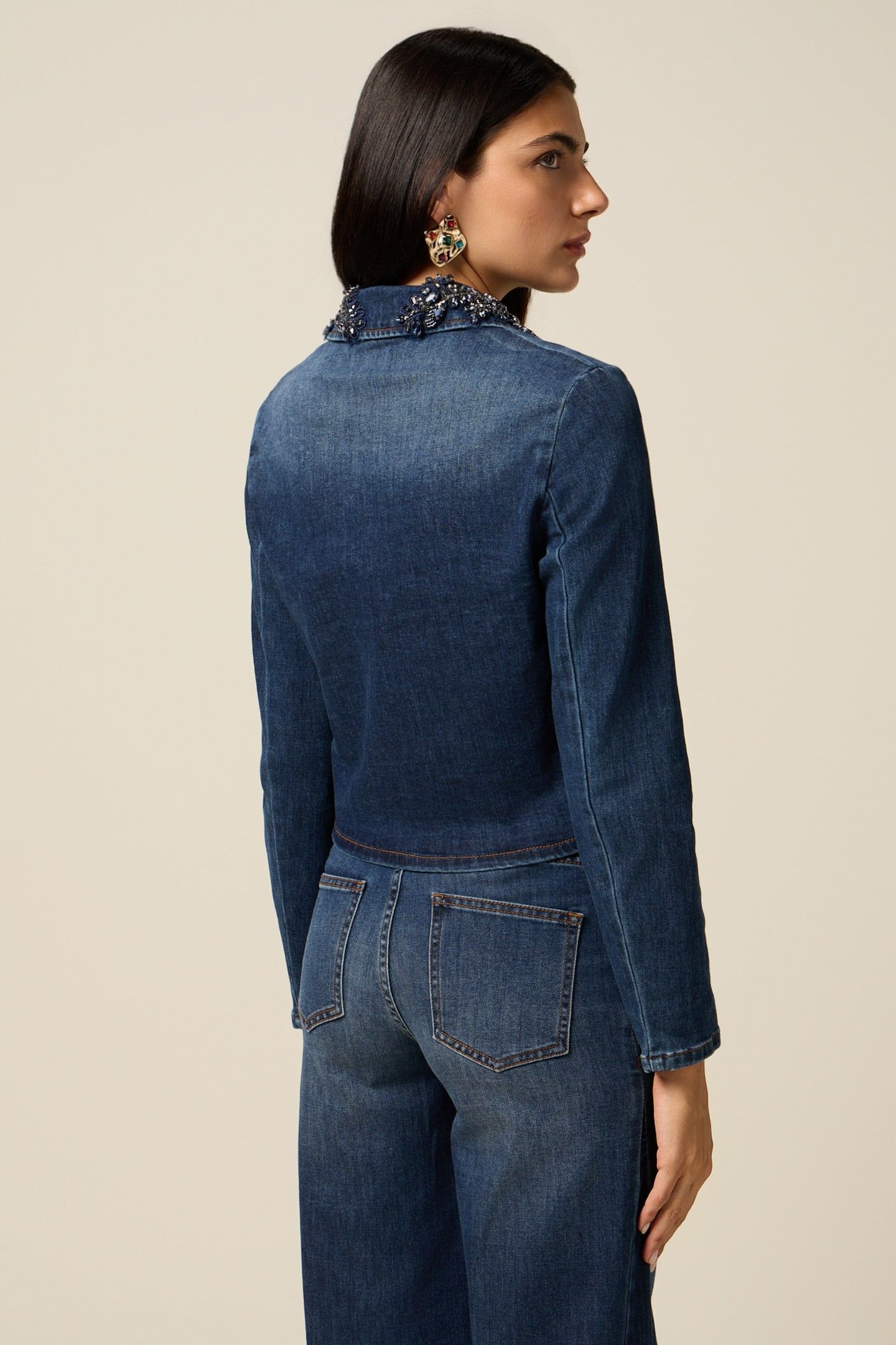 DENIM JACKET WITH JEWEL PATCH BLUE 2