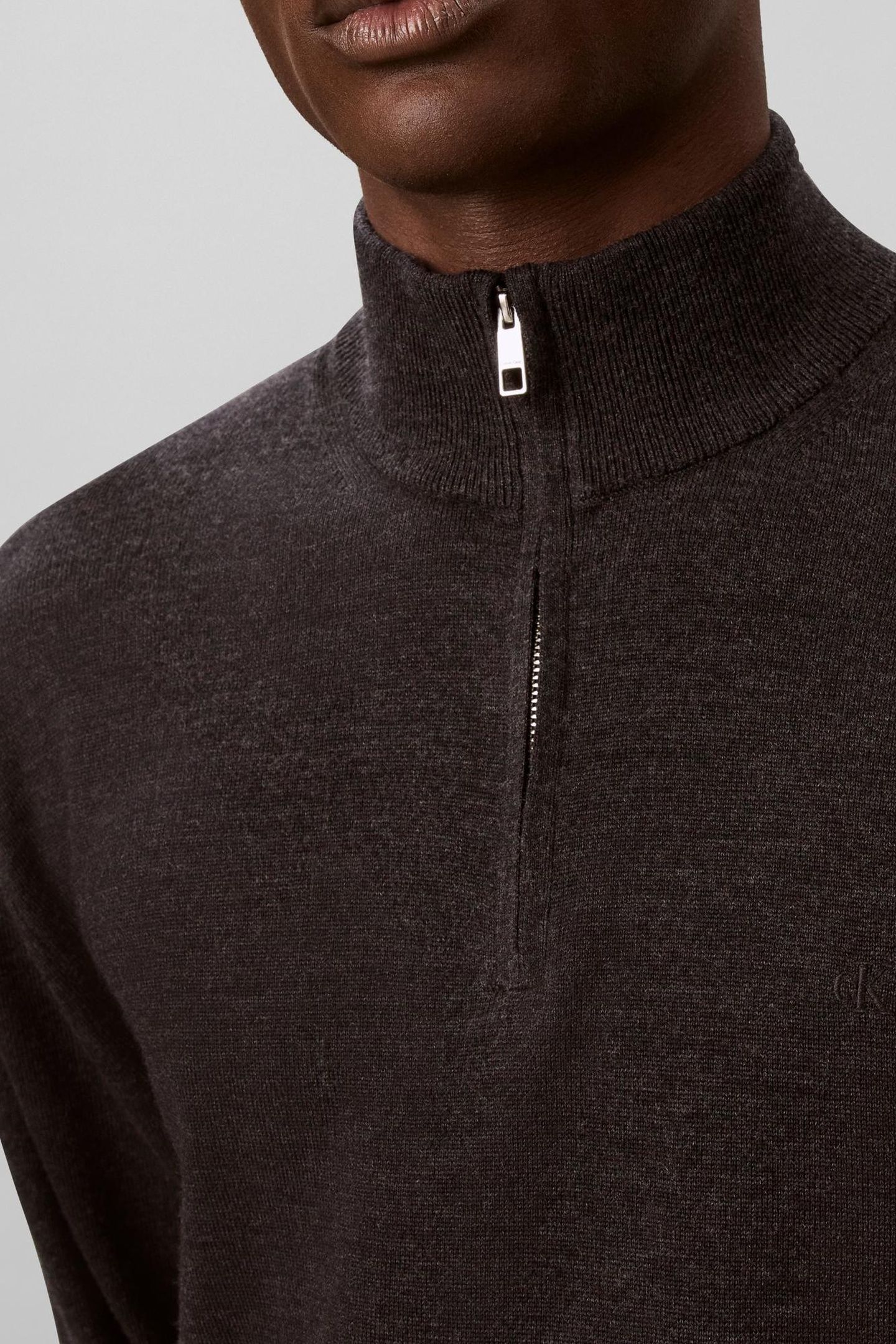 LS 100% MERINO QUARTER ZIP GUNMETAL HEATHER 7