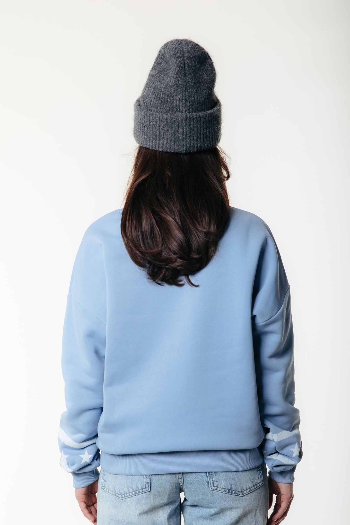 REBELS STARS DROPPED SHOULDER SWEAT HALOGEN BLUE 3